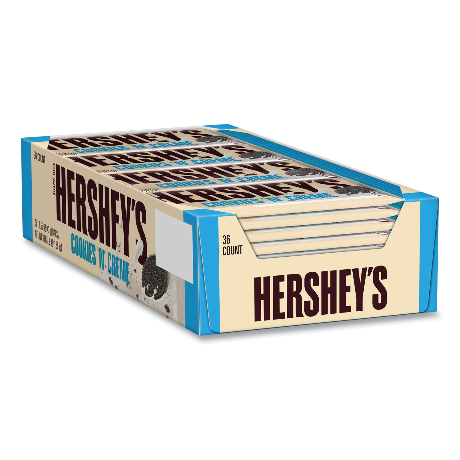 Hershey®s Cookies n Creme Candy Bar, 1.55 oz Bar, 36 Bars/Carton, Free Delivery in 1-4 Business Days