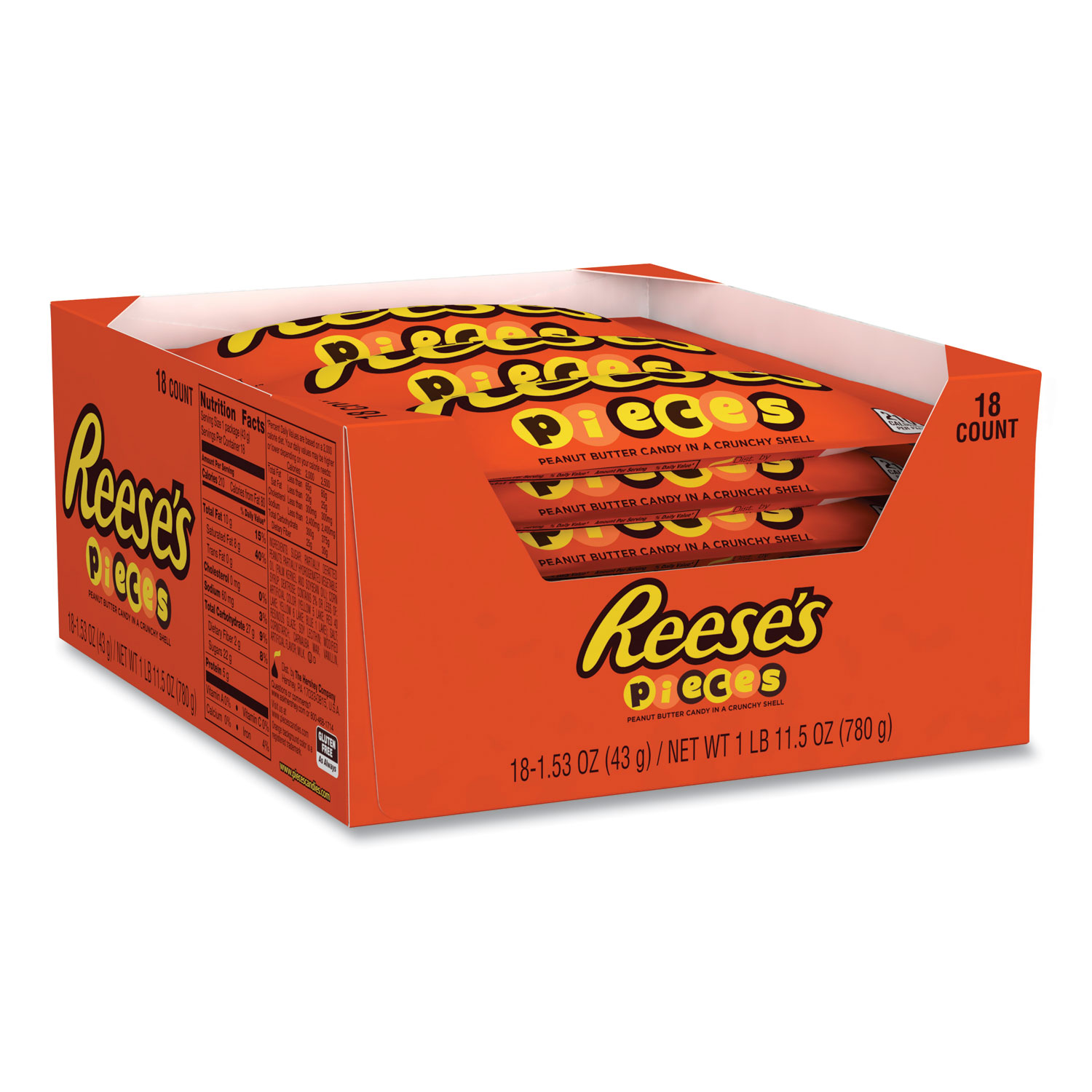 Reese's 24851 Pieces Candy, 1.53 oz Pack, 18 Packs/Box, Free Delivery in 1-4 Business Days (GRR20901312) 