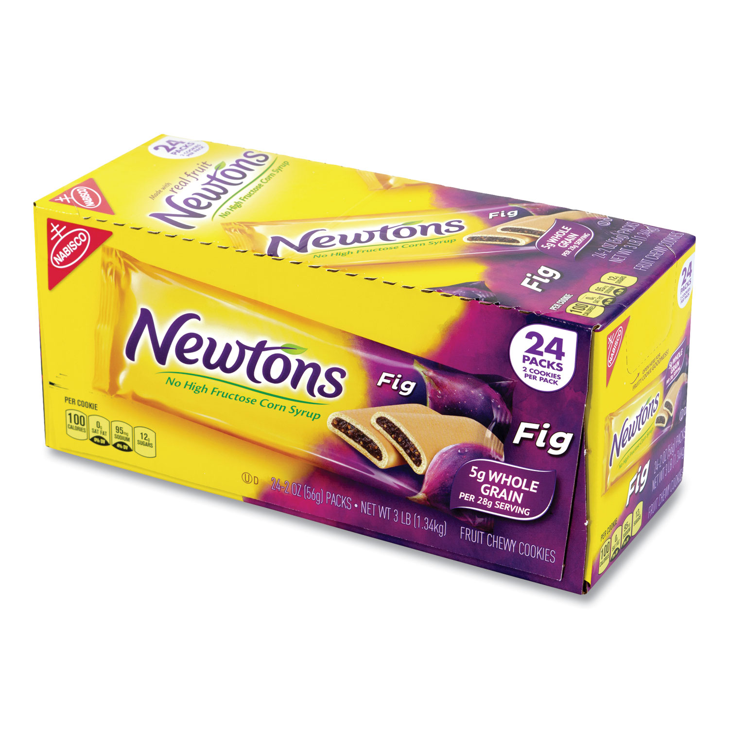  Nabisco 34974 Fig Newtons, 2 oz Pack, 2 Cookies/Pack 24 Packs/Box, Free Delivery in 1-4 Business Days (GRR22000462) 