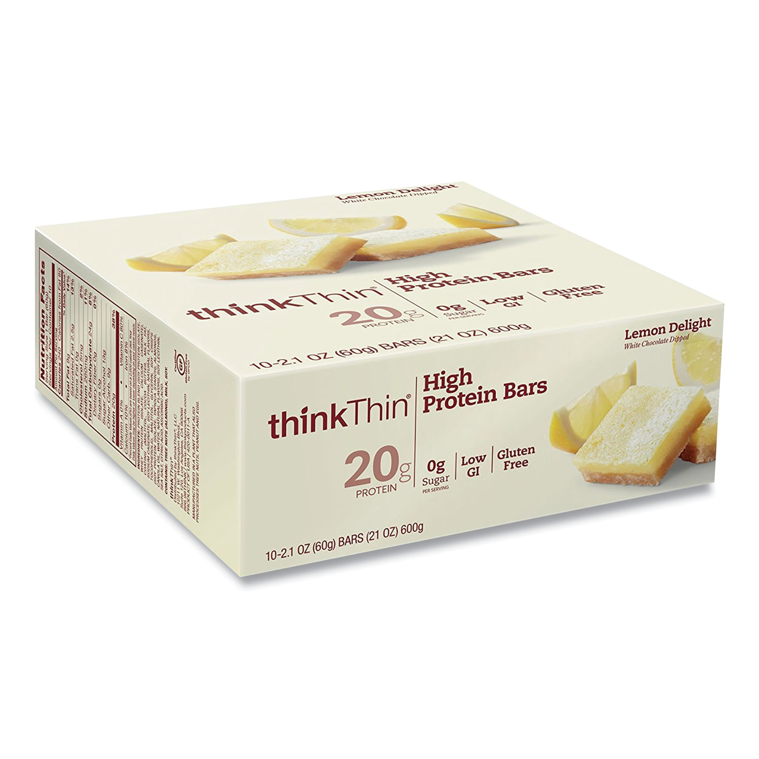 thinkThin® High Protein Bars, Lemon Delight, 2.1 oz Bar, 10 Bars/Carton, Free Delivery in 1-4 Business Days