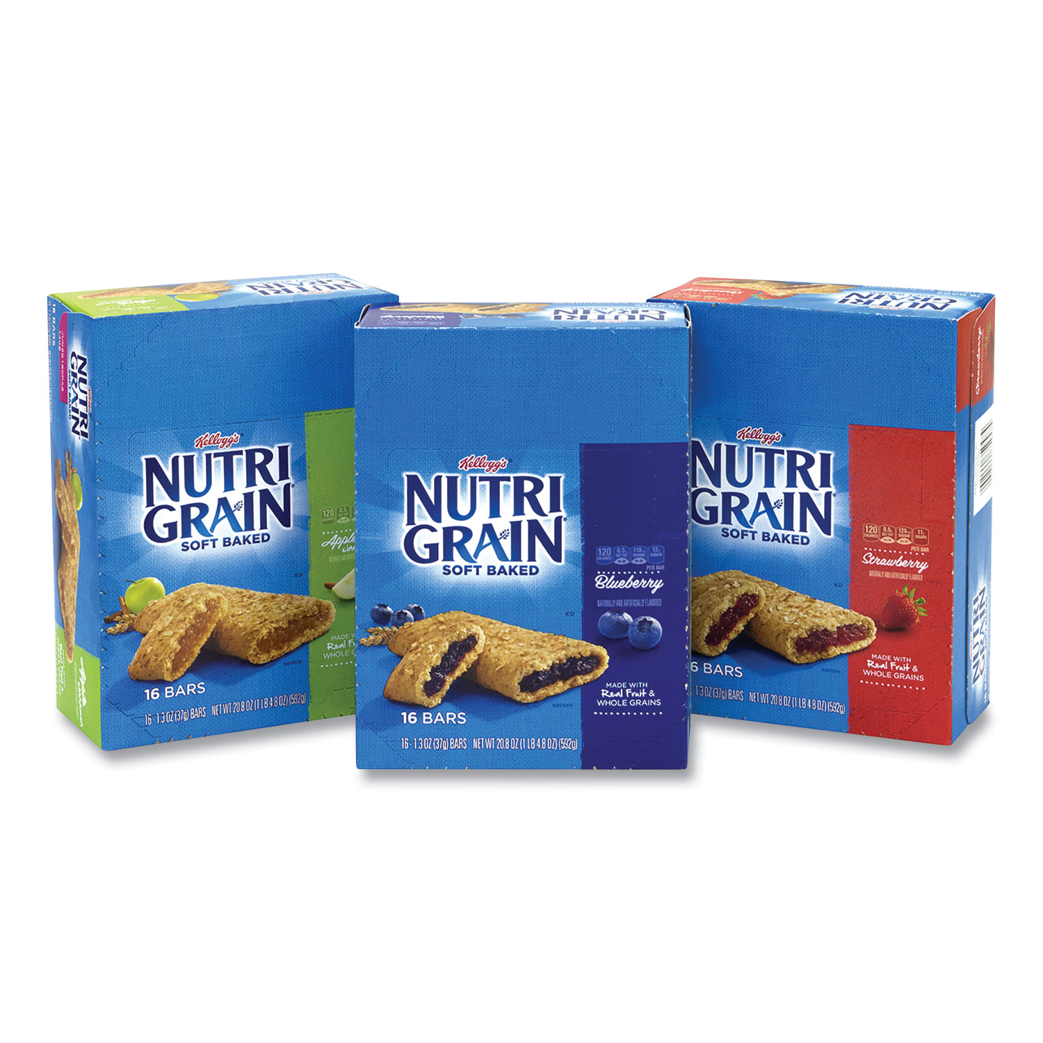 Kelloggs® Nutri-Grain Soft Baked Breakfast Bars, Assorted, 1.3 oz Bar, 48/Carton, Free Delivery in 1-4 Business Days