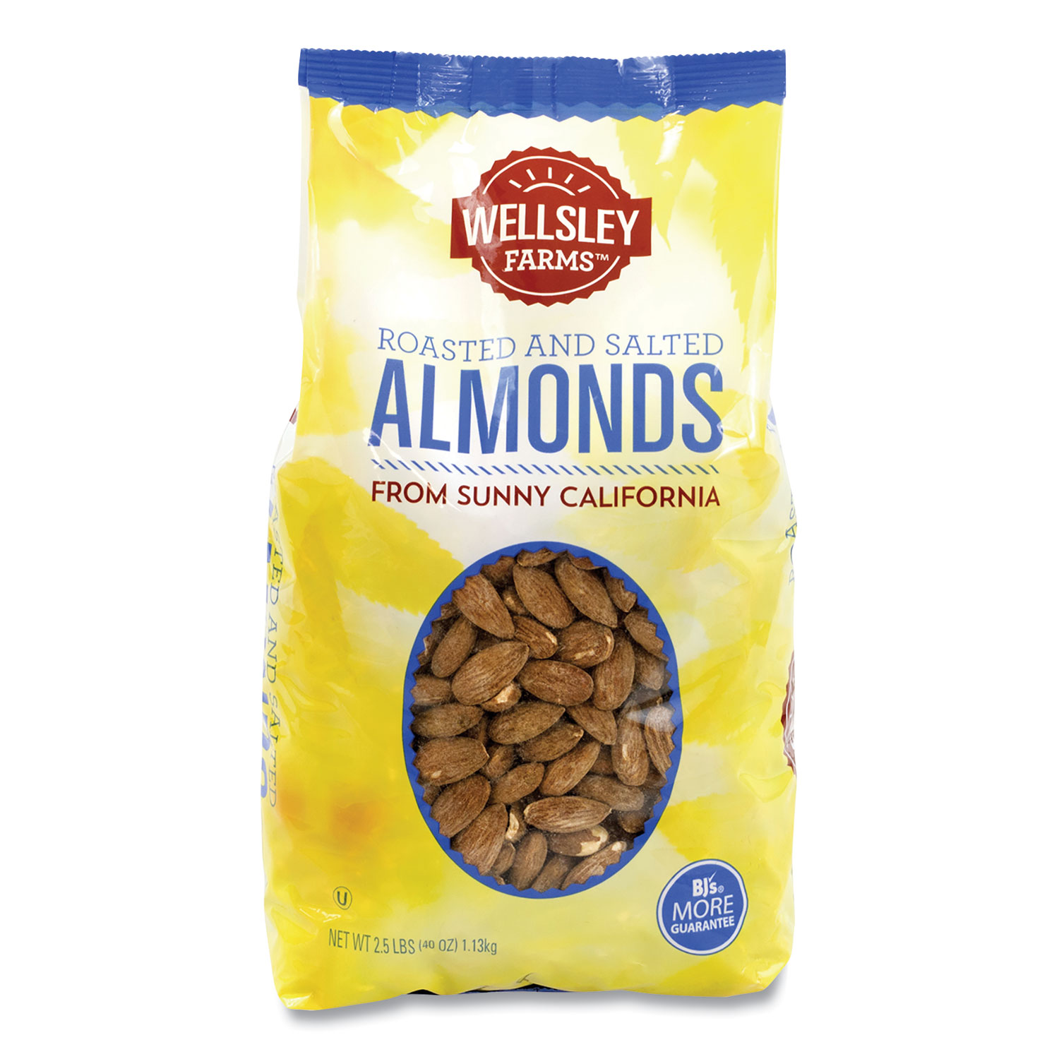  Wellsley Farms 751 Roasted and Salted Almonds, 2.5 lb Bag, 1 Bag/Carton, Free Delivery in 1-4 Business Days (GRR22000615) 
