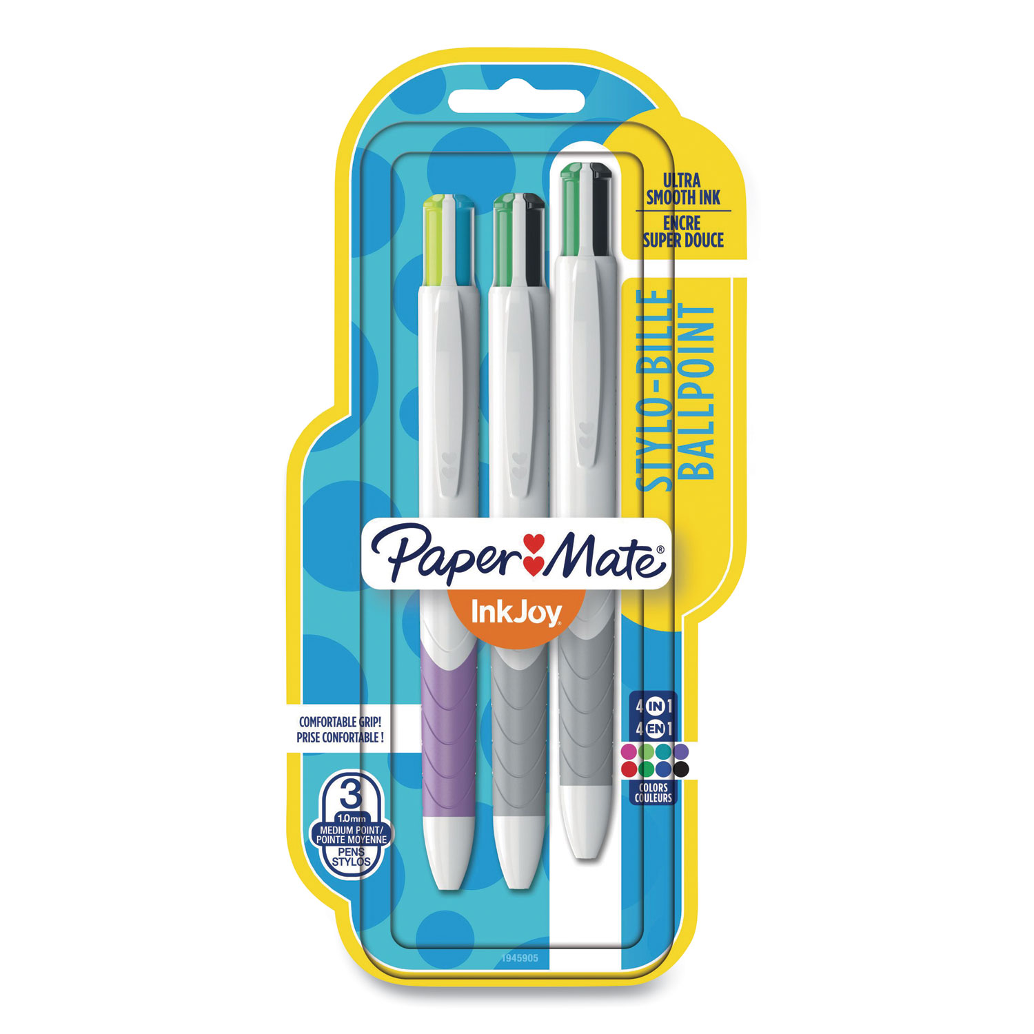 onderdak ventilatie maximaal InkJoy Quatro Multi-Function Ballpoint Pen, Retractable, Medium 1mm,  Assorted Business/Fashion Ink Colors, White Barrel, 3/PK - Zerbee