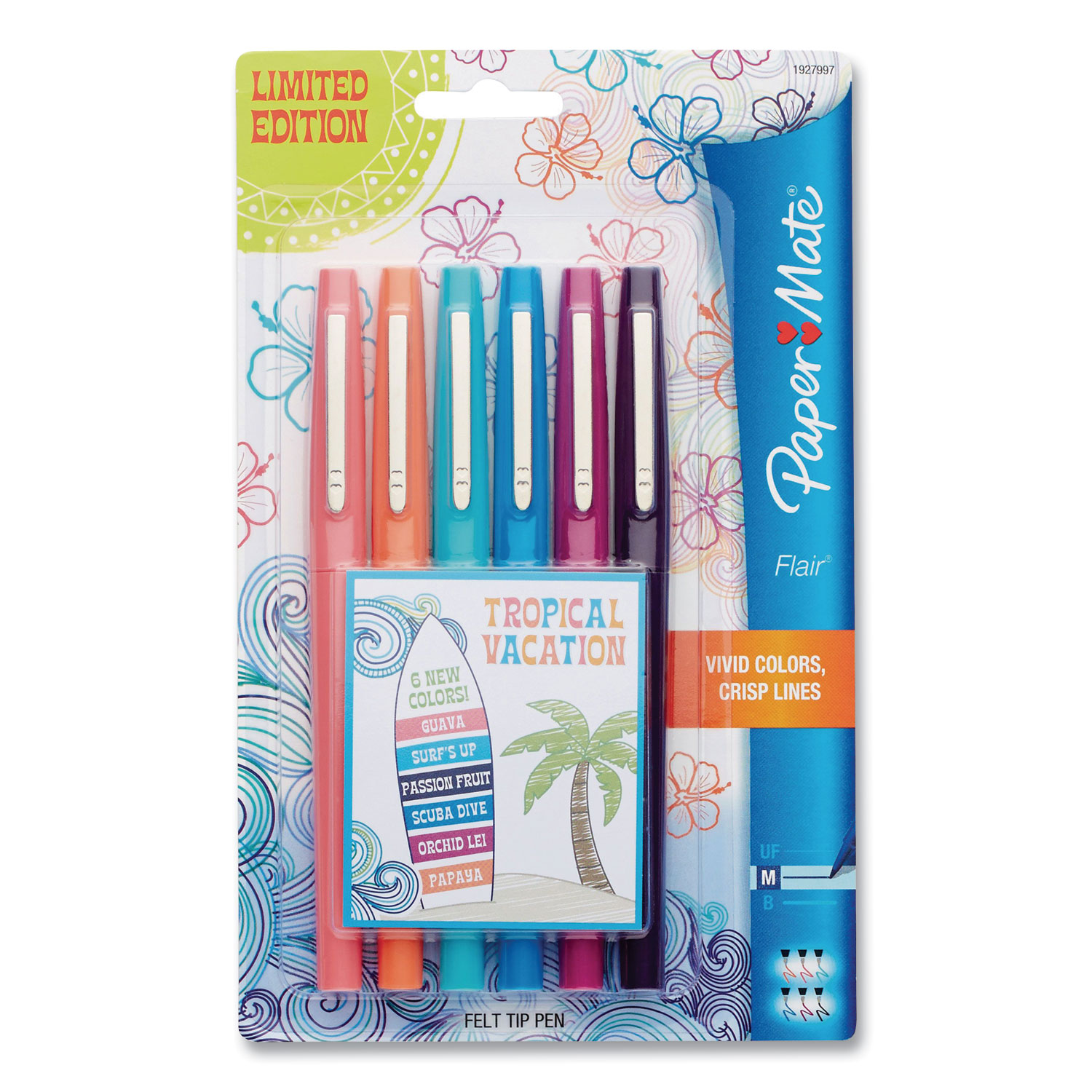 Point Guard Flair Felt Tip Porous Point Pen, Stick, Medium 0.7 mm, Assorted  Tropical Vacation Ink and Barrel Colors, 24/Pack - Reliable Paper