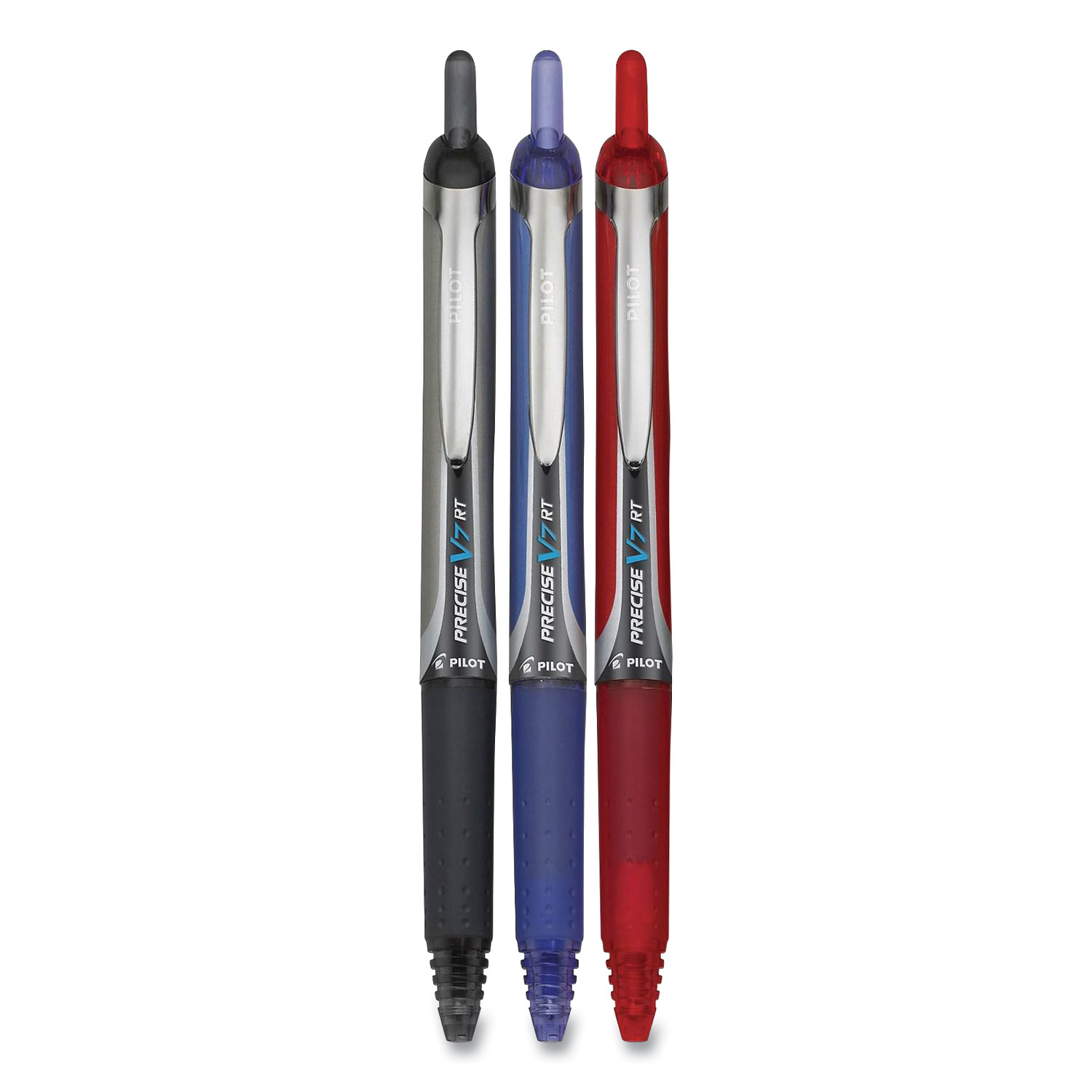 Pilot® Precise V5RT Retractable Roller Ball Pen, Extra-Fine 0.5 mm, Assorted Ink/Barrel, 3/Pack