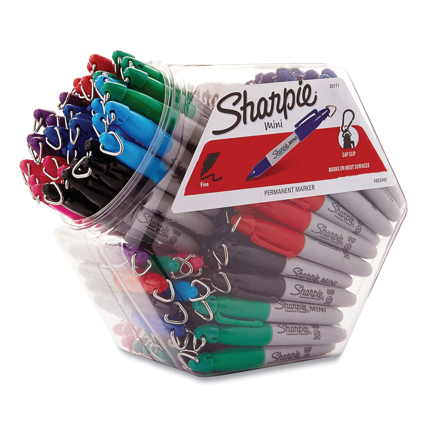  Sharpie 35111 Mini Permanent Marker, Fine Bullet Tip, Assorted Colors, 72/Pack (SAN100405) 