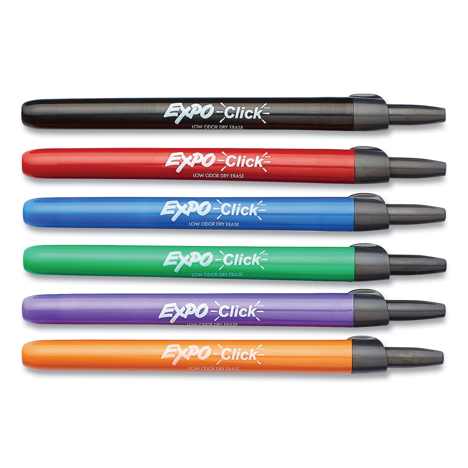 EXPO® Click Dry Erase Marker, Fine Bullet Tip, Assorted Colors, Dozen
