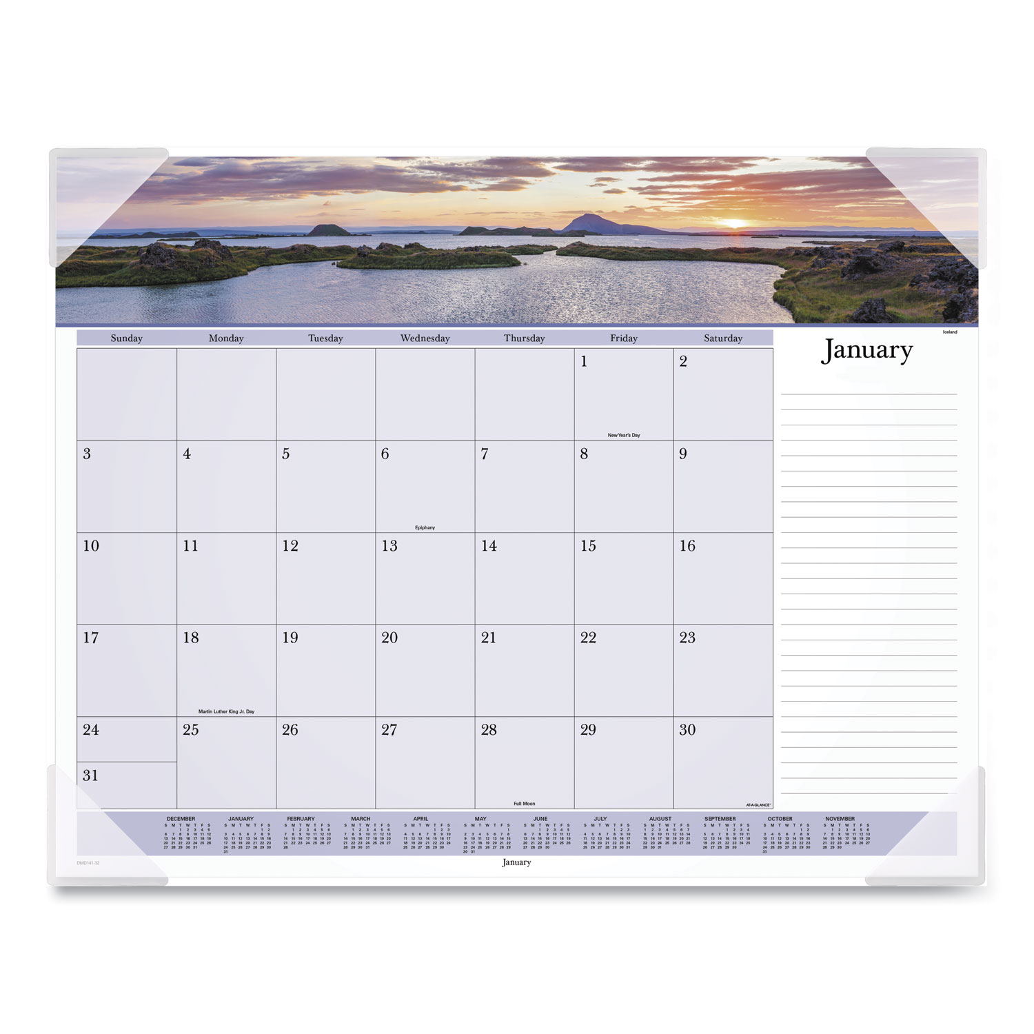  AT-A-GLANCE DMD14132 Images of the Sea Monthly Desk Pad Calendar, 22 x 17, 2020 (AAGDMD14132) 