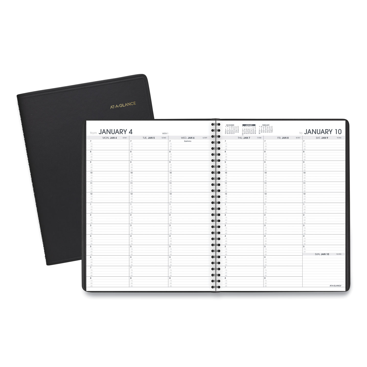 Weekly Appointment Book 11 X 8 25 Black Cover 13 Month Jan To Jan