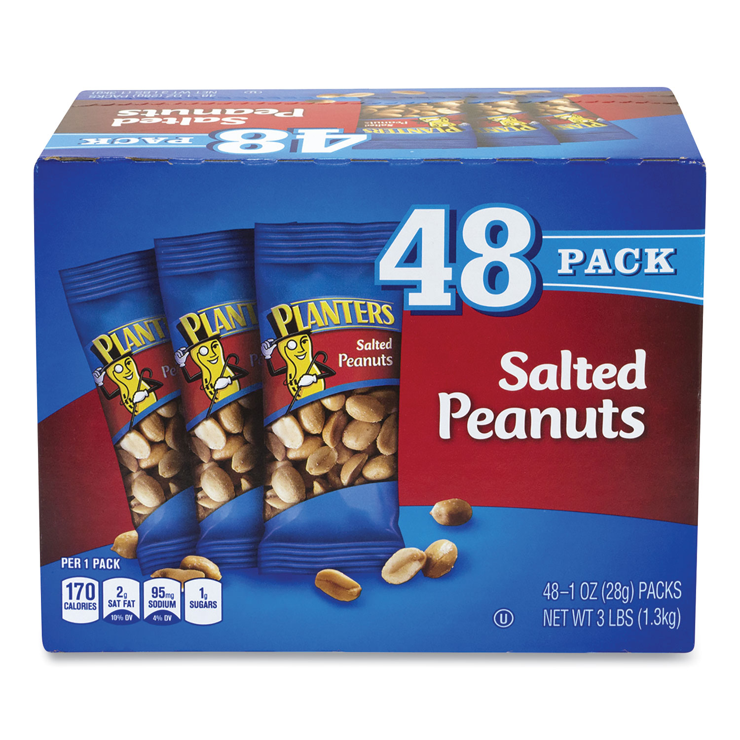  Planters 7791 Salted Peanuts, 1 oz Pack, 48/Box, Free Delivery in 1-4 Business Days (GRR22000760) 