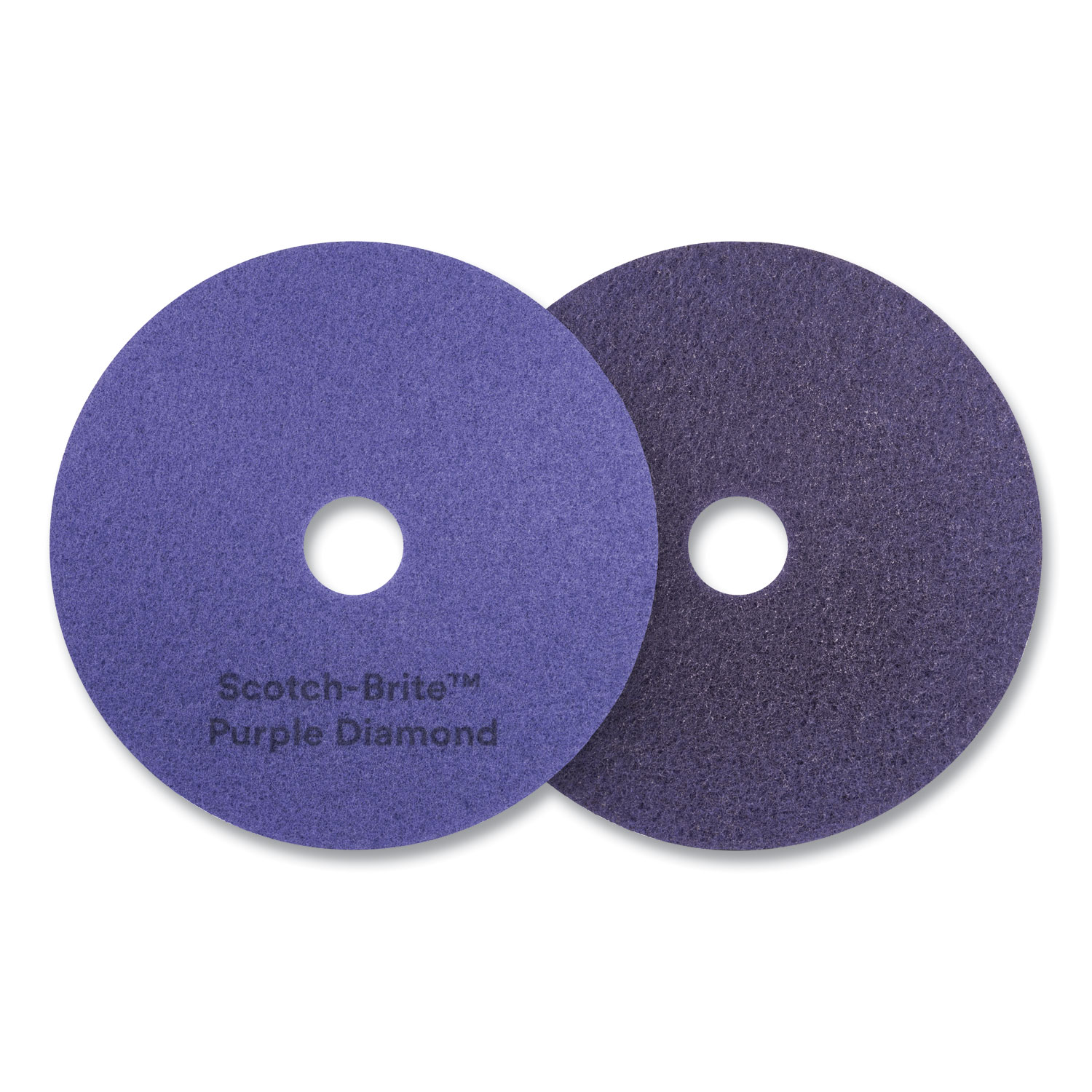 Diamond Floor Pads, 14" Diameter, Purple, 5/Carton