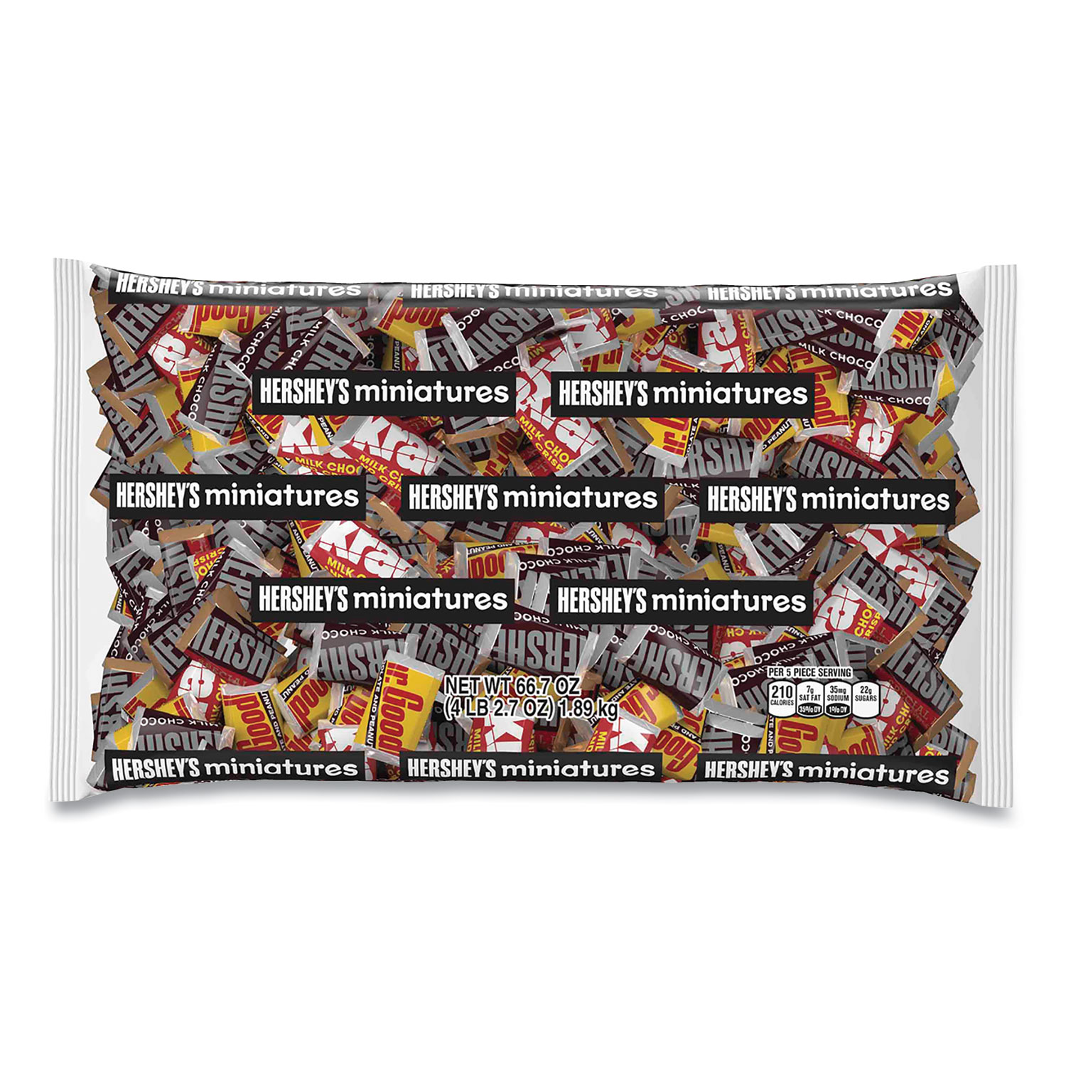  Hershey's 21001 Miniatures Variety Bulk Pack, Assorted Chocolates, 66.7 oz Bag, Free Delivery in 1-4 Business Days (GRR24600055) 