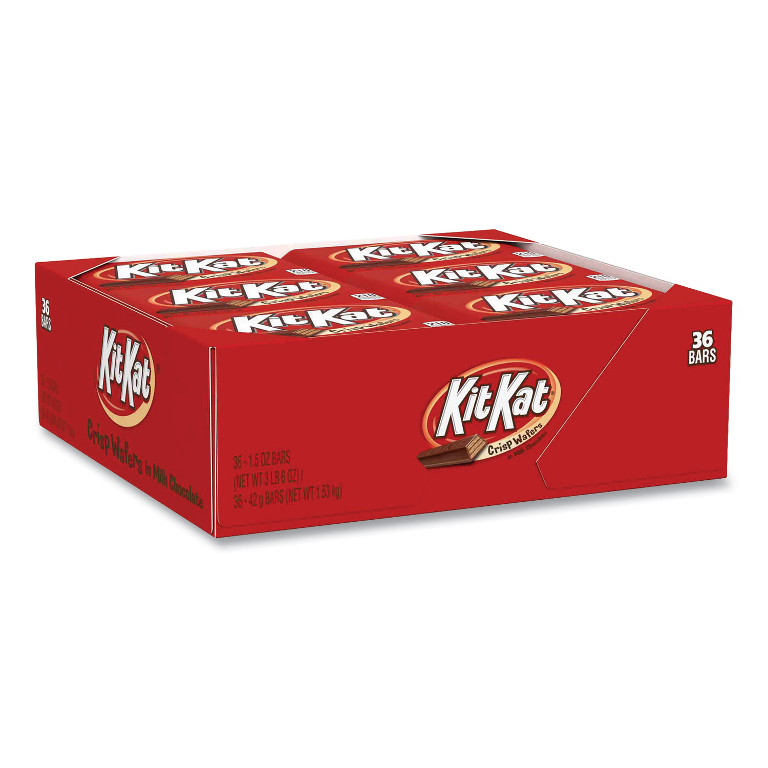  Kit Kat 24600 Wafer Bar with Milk Chocolate, 1.5 oz Bar, 36 Bars/Box, Free Delivery in 1-4 Business Days (GRR24600040) 