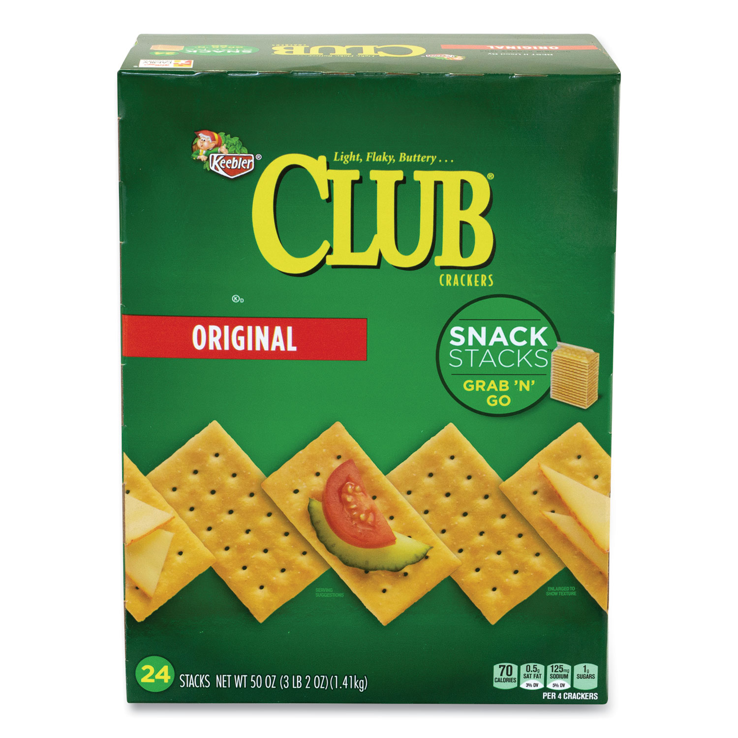  Keebler 11123 Original Club Crackers Snack Stacks, 50 oz Box, Free Delivery in 1-4 Business Days (GRR90000124) 