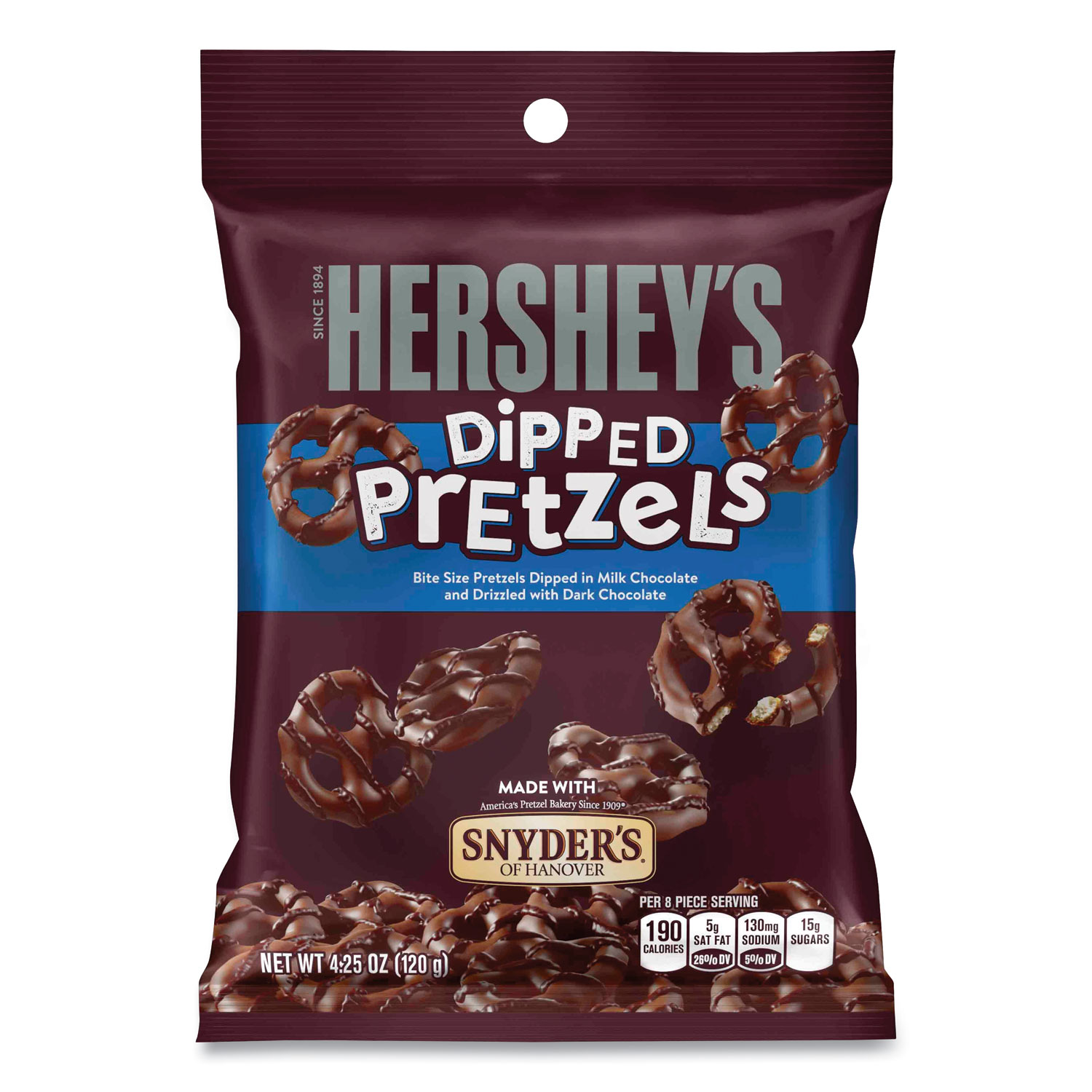  Hershey's 21460 Dipped Pretzels, Milk Chocolate, 4.25 oz Bag, 4 Bags/Pack, Free Delivery in 1-4 Business Days (GRR24600289) 