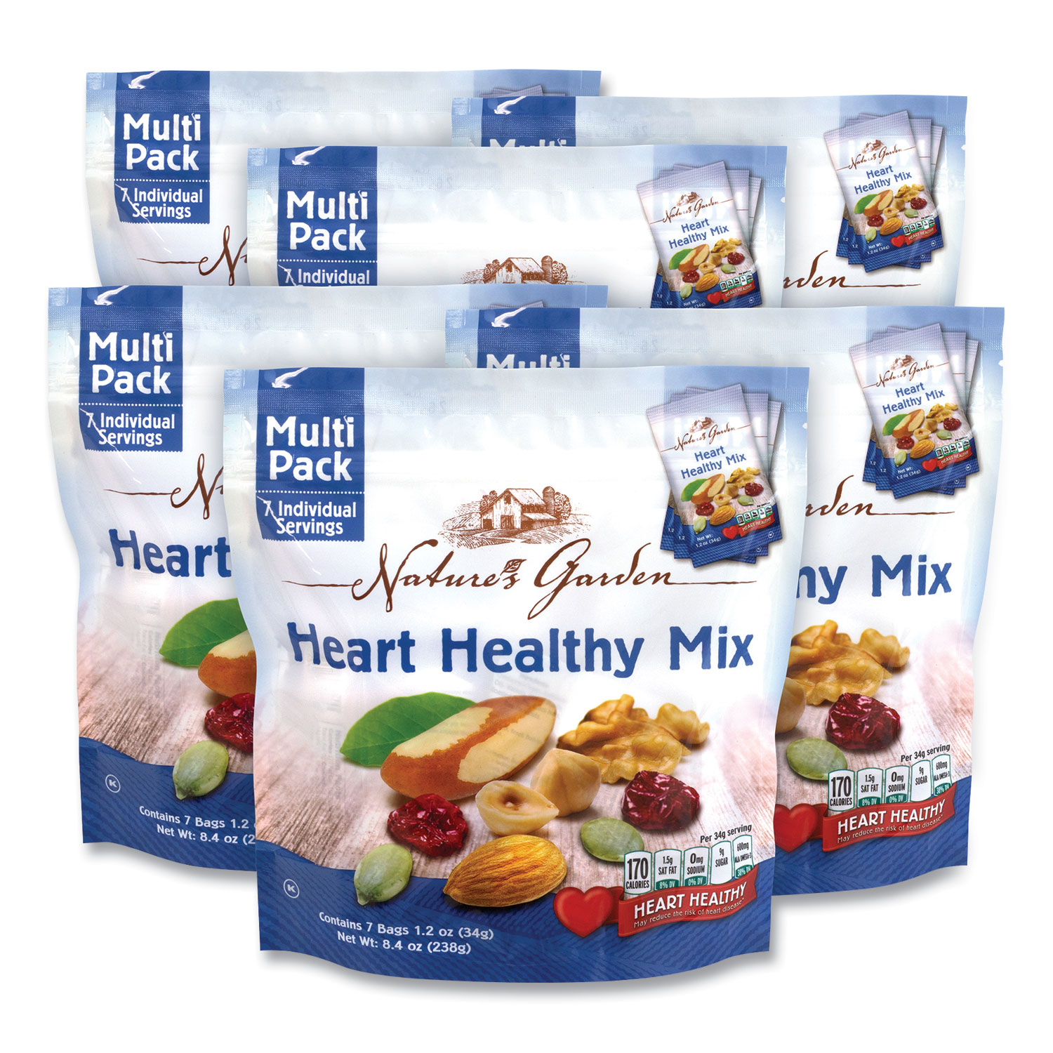  Nature's Garden 7027 Healthy Heart Mix, 1.2 oz Pouch, 7 Pouches/Pack, 6 Packs/Box, Free Delivery in 1-4 Business Days (GRR29400006) 