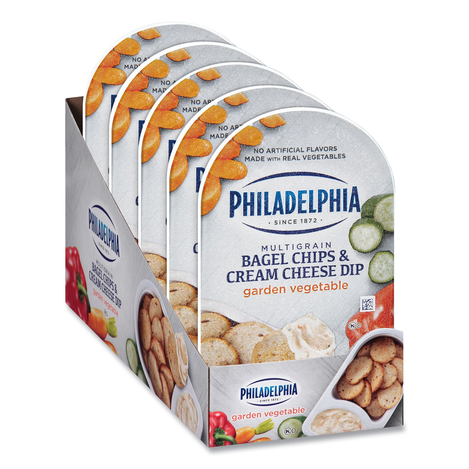 Kraft® Multigrain Bagel Chips and Garden Vegetable Cream Cheese Dip, 2.5 oz, 5/Box, Free Delivery in 1-4 Business Days