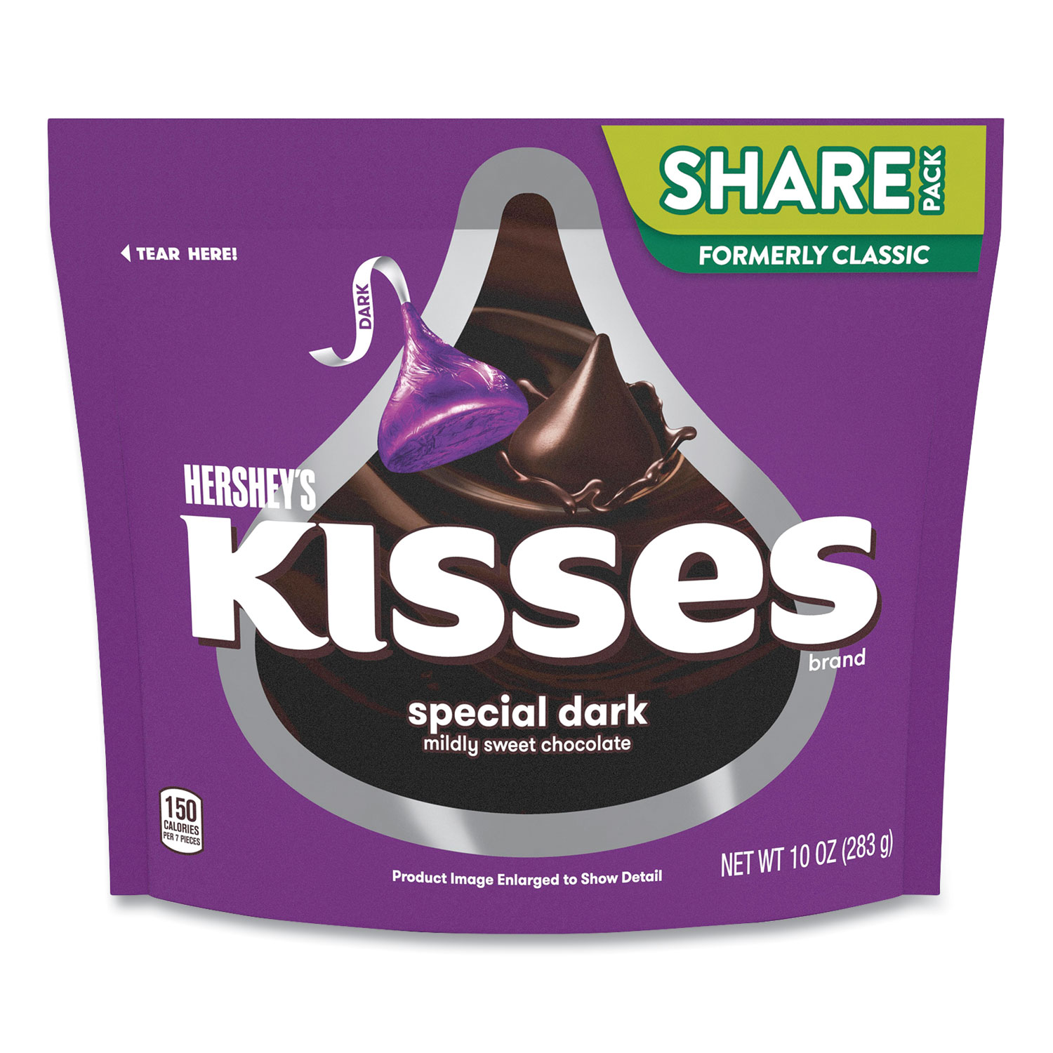  Hershey's 14061 KISSES Special Dark Chocolate Candy, Share Pack, 10 oz Bag, 3 Bags/Pack, Free Delivery in 1-4 Business Days (GRR24600428) 