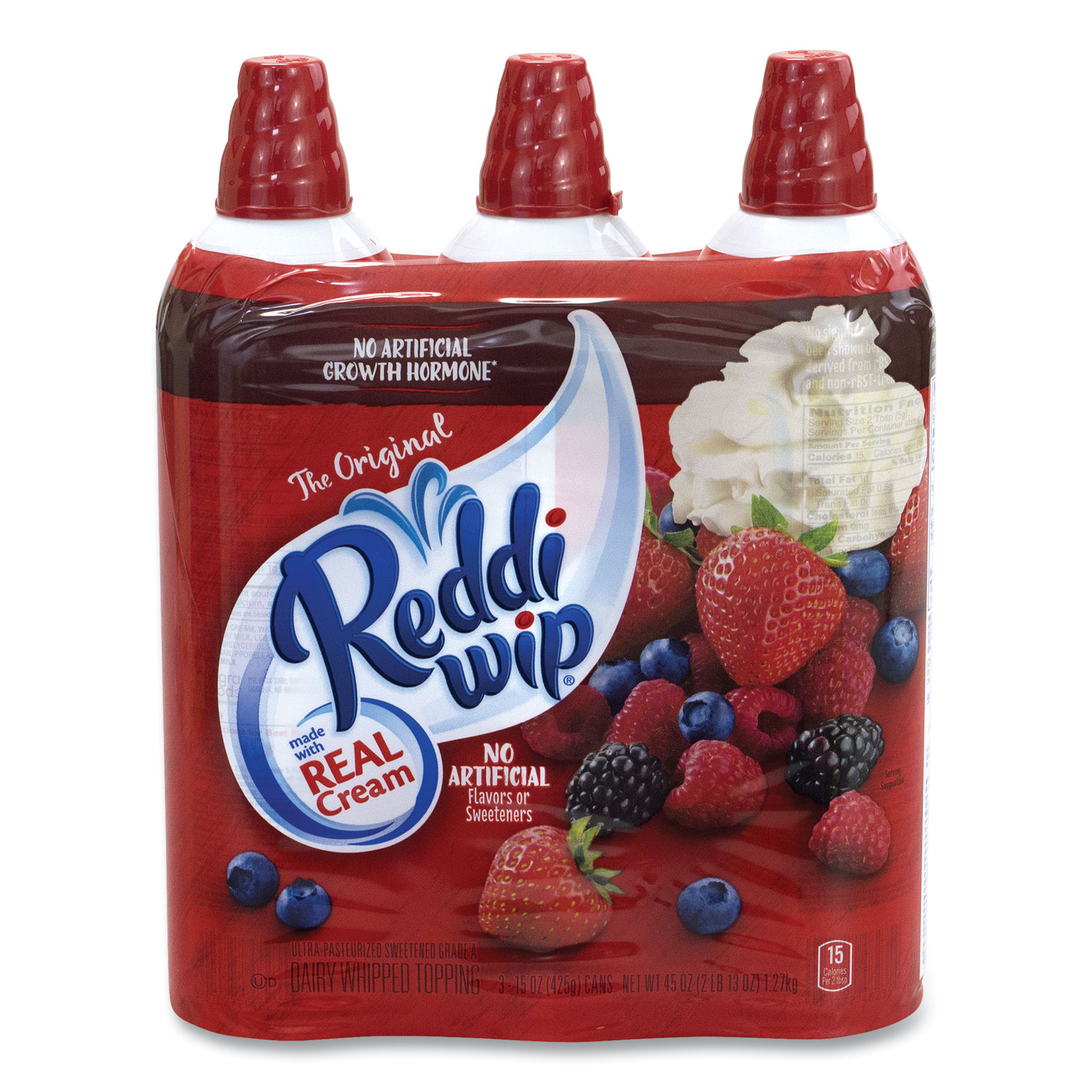  Reddi Wip 48207 Original Whipped Topping Cans, 15 oz Can, 3 Cans/Pack, Free Delivery in 1-4 Business Days (GRR90200007) 