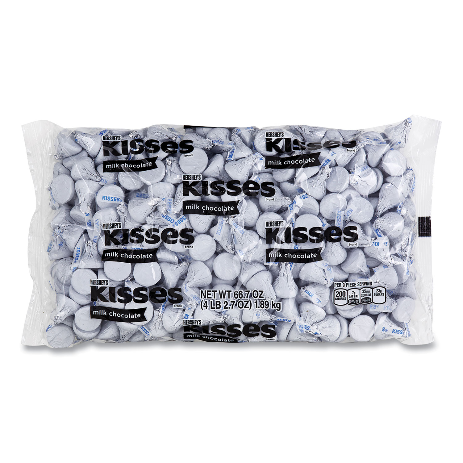  Hershey's 13314 KISSES, Milk Chocolate, White Wrappers, 66.7 oz Bag, Free Delivery in 1-4 Business Days (GRR24600242) 