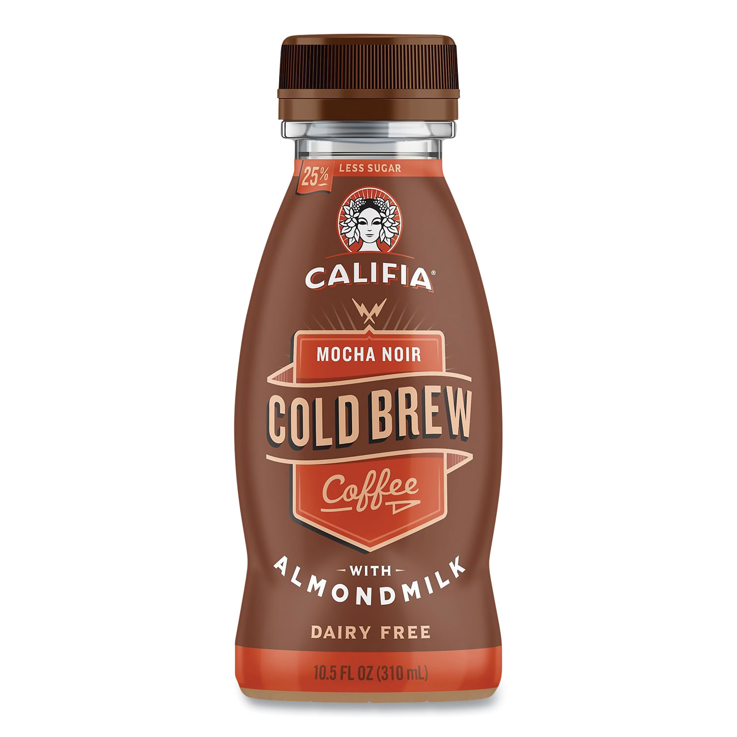 Cold Brew Coffee with Almond Milk, 10.5 oz Bottle, Mocha Noir, 8/Pack