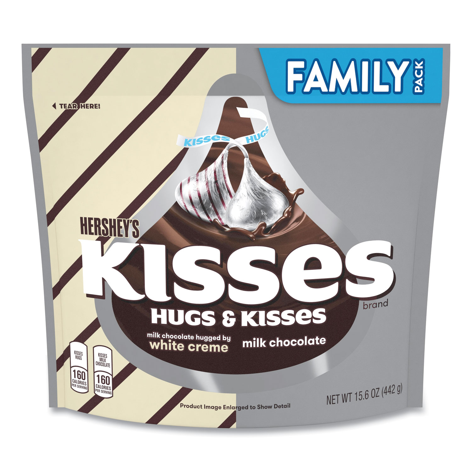  Hershey's 12922 KISSES and HUGS Family Pack Assortment, 15.6 oz Bag, 3 Bags/Pack, Free Delivery in 1-4 Business Days (GRR24600405) 