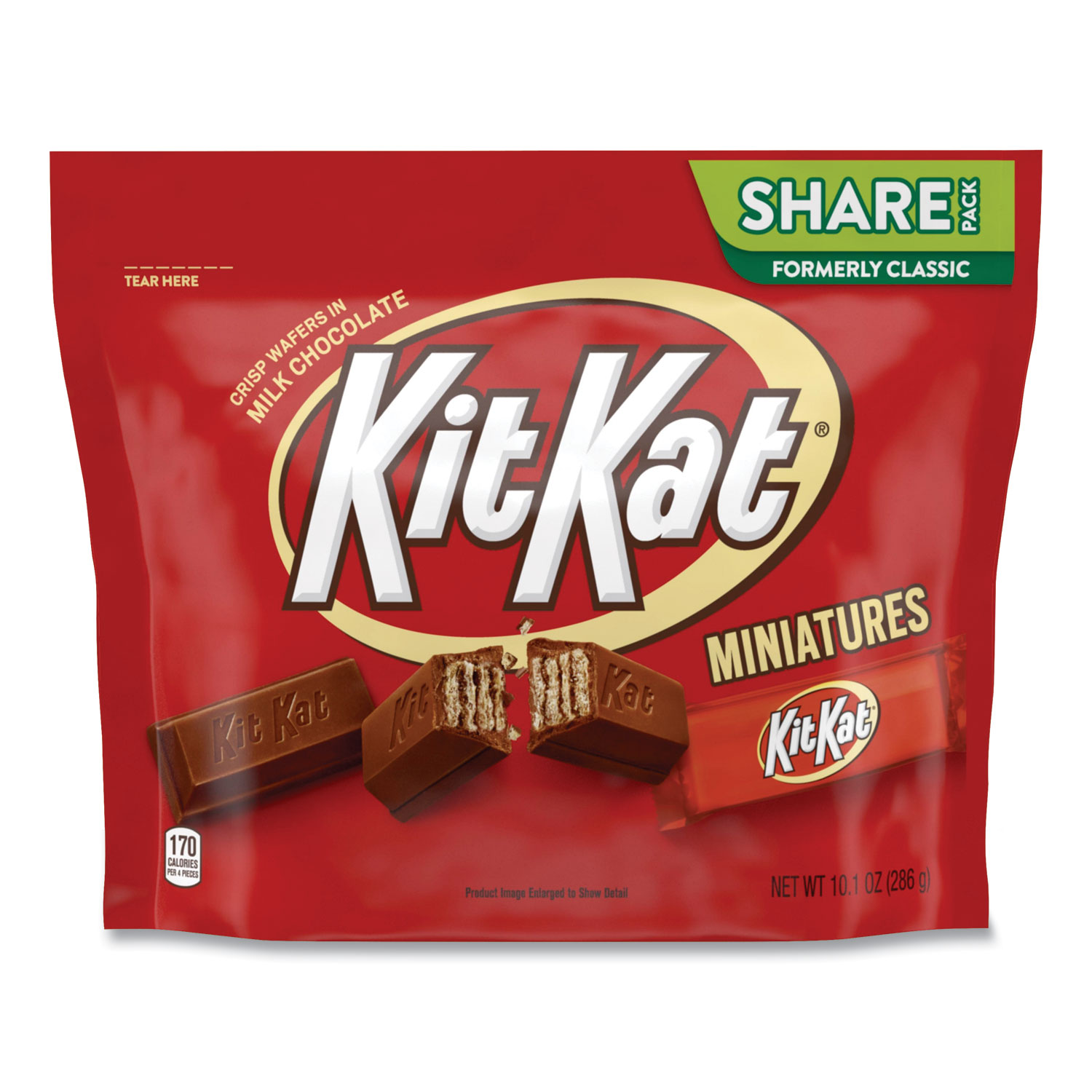  Kit Kat 22670 Miniatures Milk Chocolate Share Pack, 10.1 oz Bag, 3/Pack, Free Delivery in 1-4 Business Days (GRR24600425) 