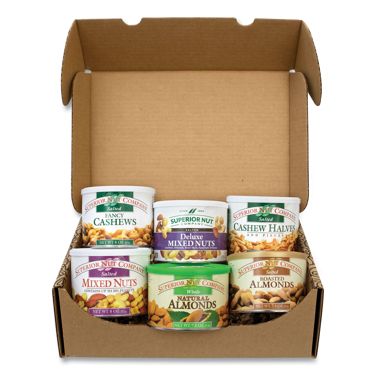  Snack Box Pros 70000019 Premium Nut Box, Assorted Nuts, 7.5-8 oz Cans, 6 Cans/Carton, Free Delivery in 1-4 Business Days (GRR70000019) 