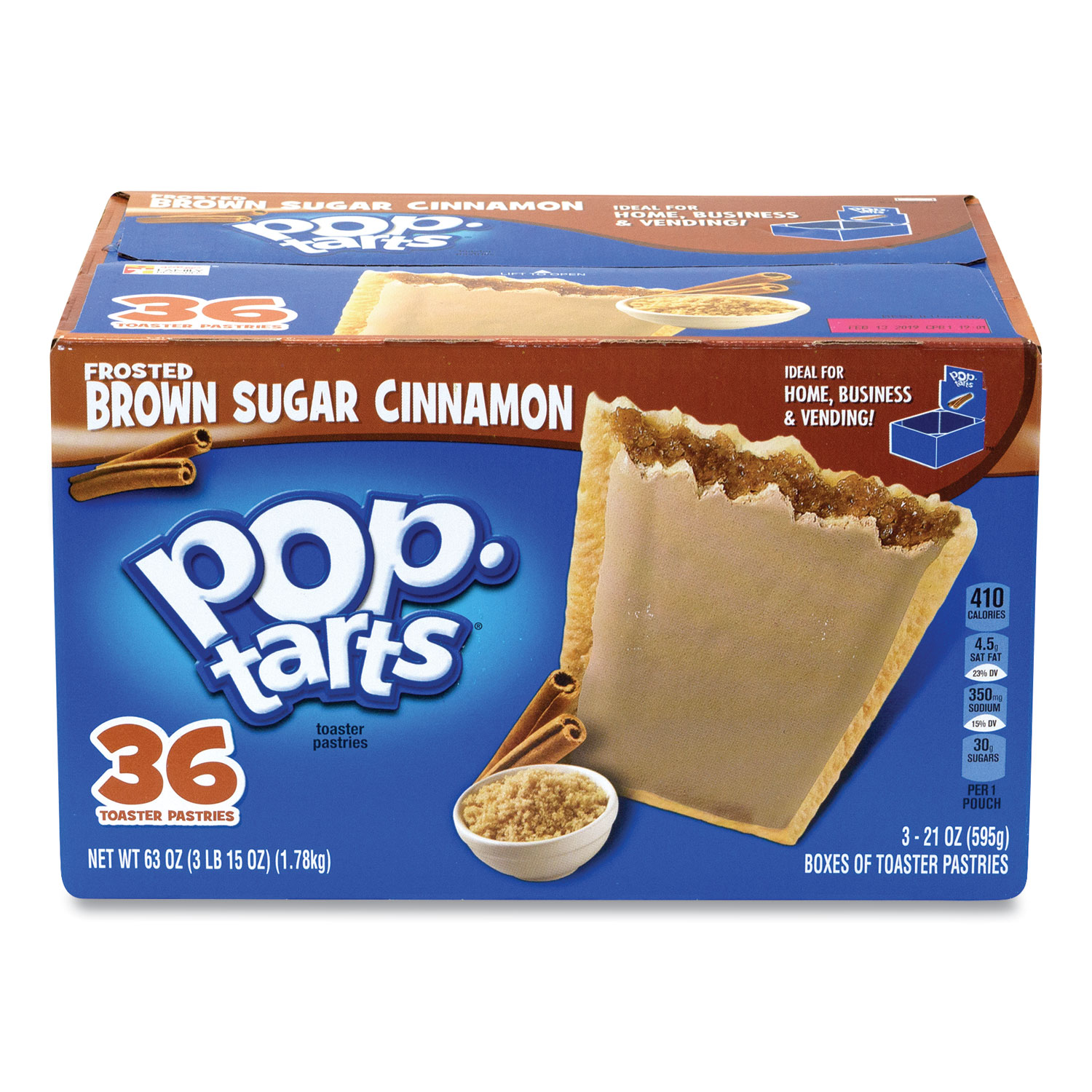  Kellogg's 23731 Pop Tarts, Brown Sugar Cinnamon, 3.52 oz Pouch, 2 Tarts/Pouch, 6 Pouches/Pack, 3 PK/Box, Free Delivery in 1-4 Business Days (GRR90000115) 