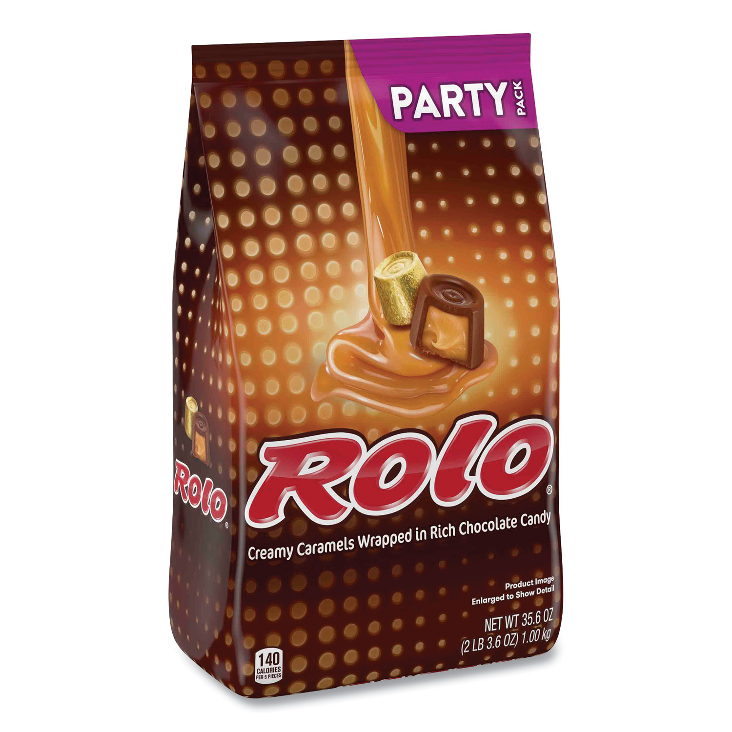  ROLO 37858 Party Pack Creamy Caramels Wrapped in Rich Chocolate Candy, 35.6 oz Bag, Free Delivery in 1-4 Business Days (GRR24600406) 
