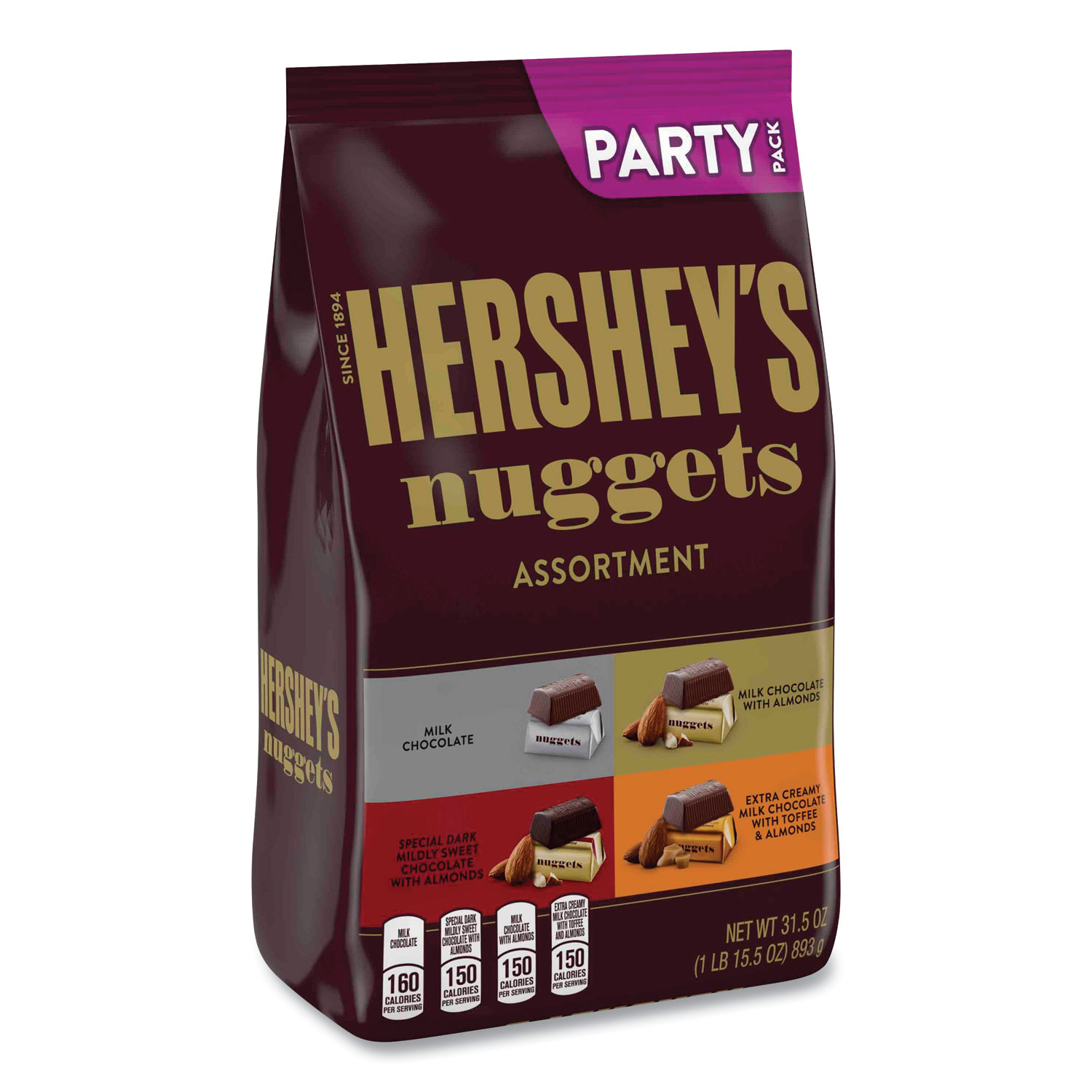  Hershey's 1878 Nuggets Party Pack, Assorted, 31.5 oz Bag, Free Delivery in 1-4 Business Days (GRR24600411) 