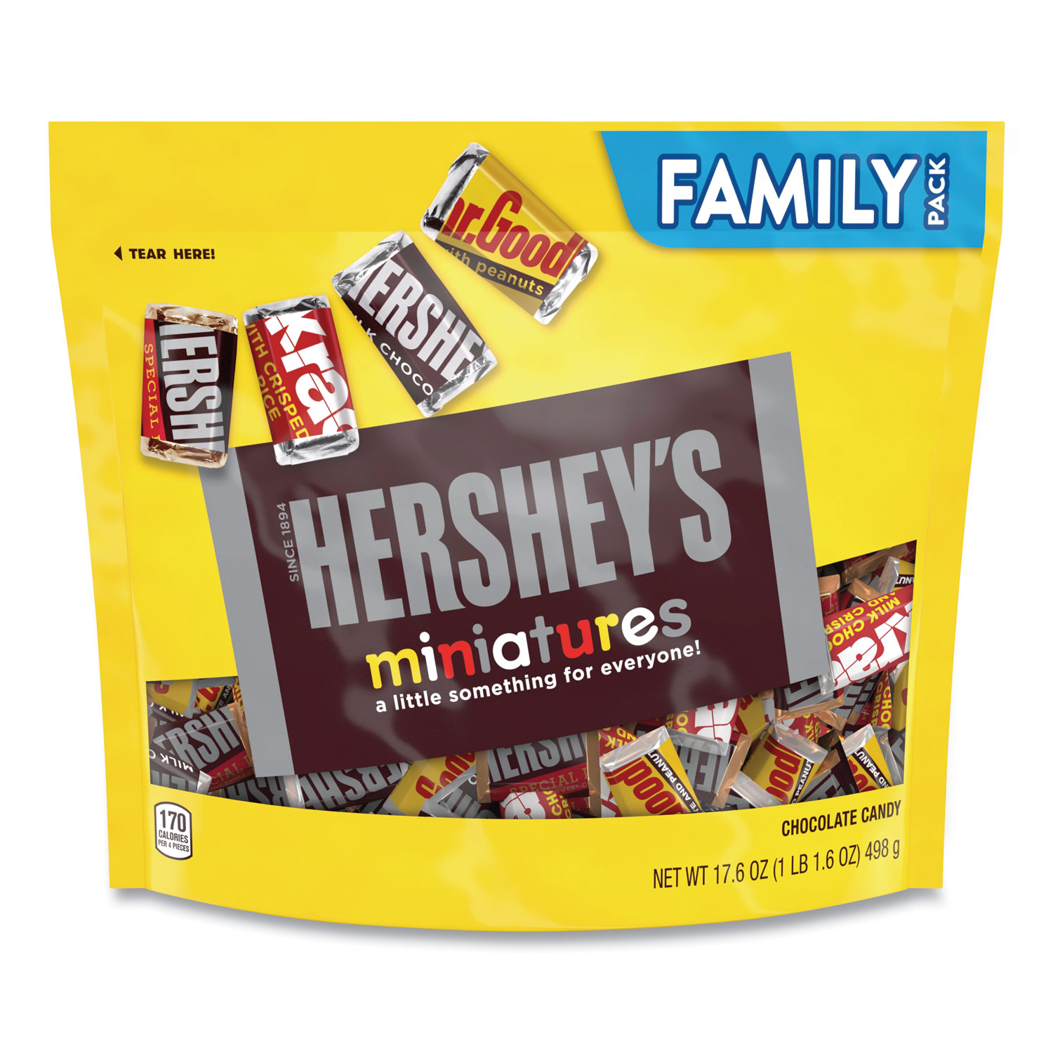 Hershey's 21491 Miniatures Variety Family Pack, Assorted Chocolates, 17.6 oz Bag, Free Delivery in 1-4 Business Days (GRR24600427) 