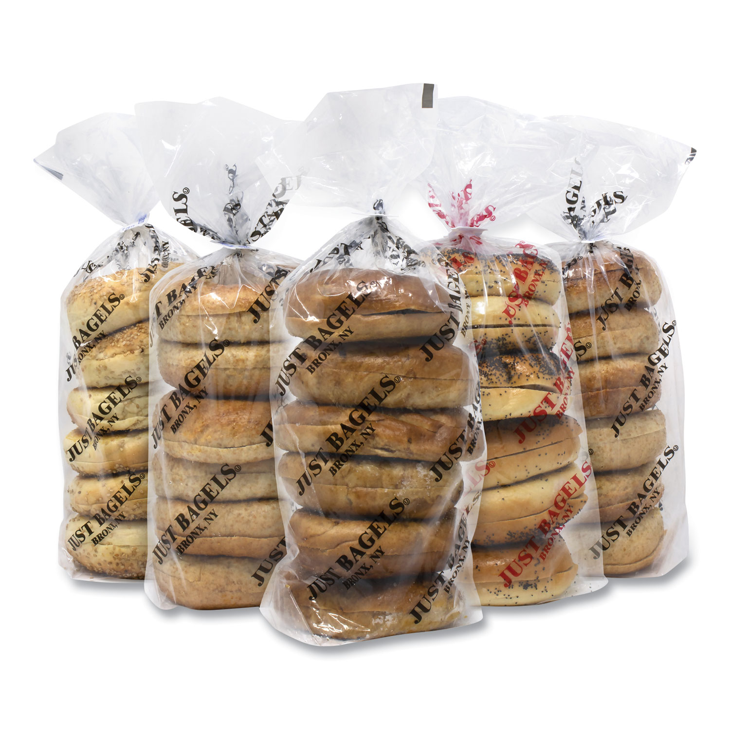  Just Bagels 348 Assorted Bagels, Assorted Flavors, 6 Bagels/Pack, 5 Packs/Carton, Free Delivery in 1-4 Business Days (GRR90300107) 
