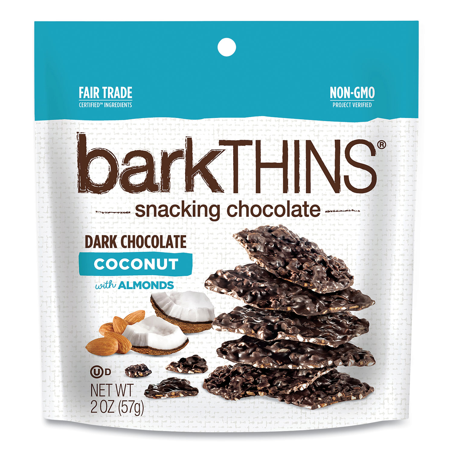  barkTHINS 475 Snacking Chocolate, Dark Chocolate Coconut with Almonds, 2 oz Bag, 6/Carton, Free Delivery in 1-4 Business Days (GRR24600305) 