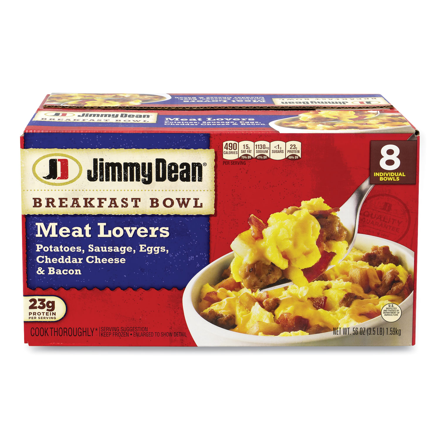  Jimmy Dean 70616 Breakfast Bowl Meat Lovers, 56 oz Box, 8 Bowls/Box, Free Delivery in 1-4 Business Days (GRR90300029) 