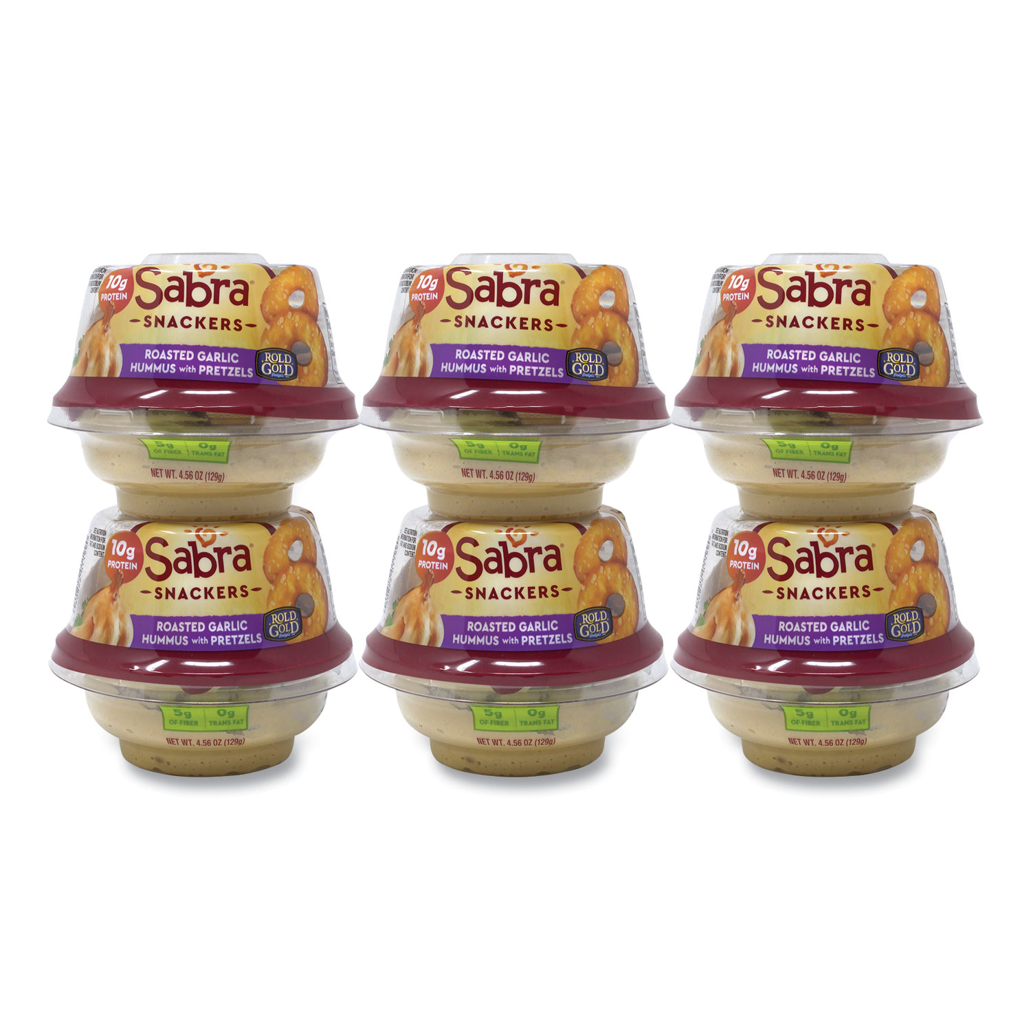 Sabra® Classic Hummus with Pretzel, 4.56 oz Cup, 6 Cups/Pack, Free Delivery in 1-4 Business Days
