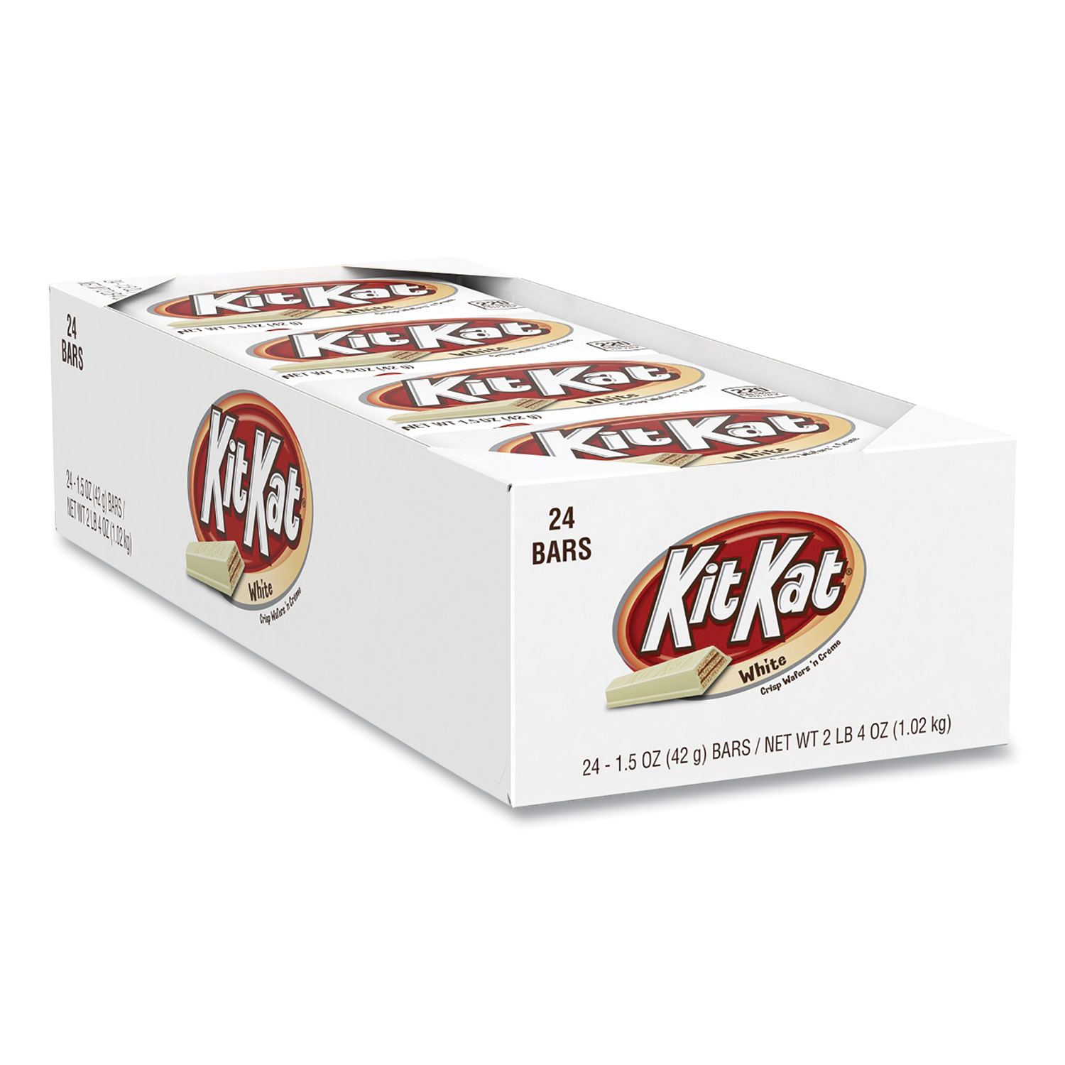  Kit Kat 23610 Wafer Bar with White Creme, 1.5 oz Bar, 24 Bars/Box, Free Delivery in 1-4 Business Days (GRR24600182) 