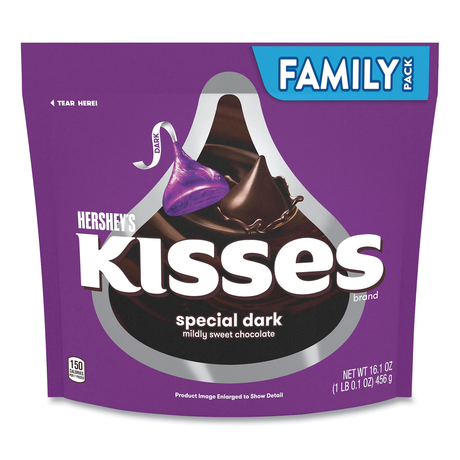  Hershey's 14060 KISSES Special Dark Chocolate Candy, Family Pack, 16.1 oz Bag, 2 Bags/Pack, Free Delivery in 1-4 Business Days (GRR24600424) 