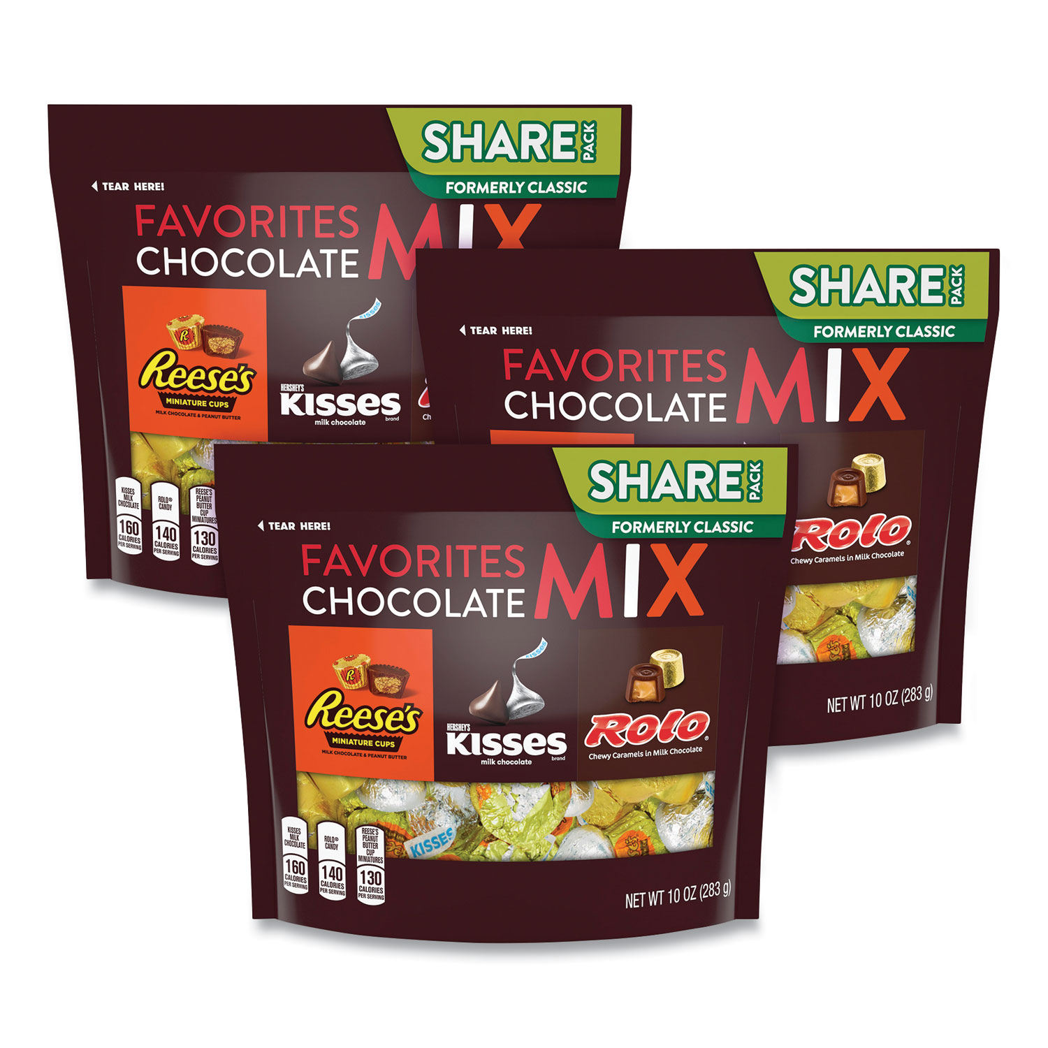  Hershey's 21066 Favorites Chocolate Mix Share Pack, Assorted, 10 oz Bag, 3 Bags/Pack, Free Delivery in 1-4 Business Days (GRR24600429) 