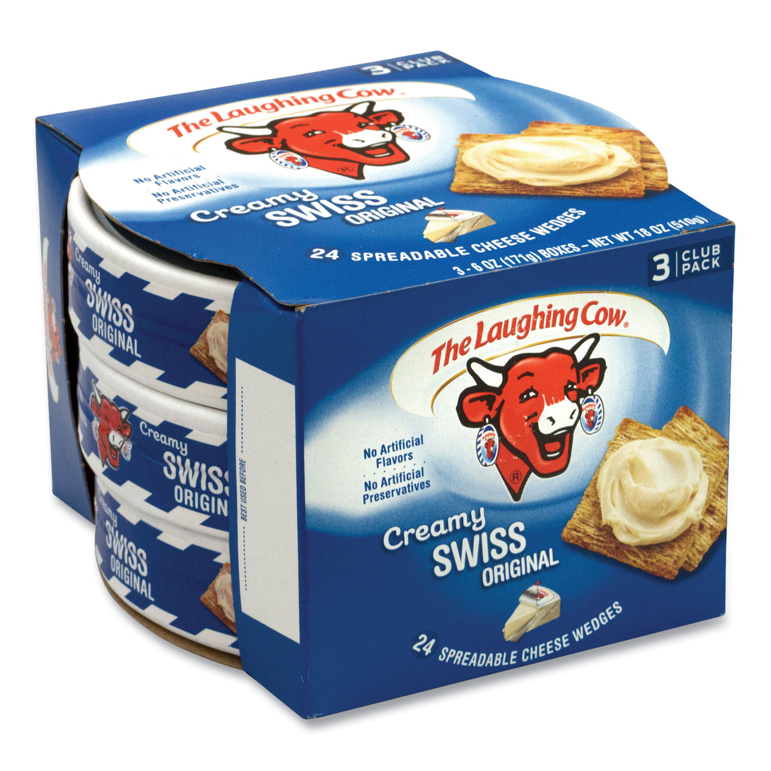 The Laughing Cow® Creamy Swiss Wedge, 6 oz Tub, 3 Tubs/Pack, Free Delivery in 1-4 Business Days