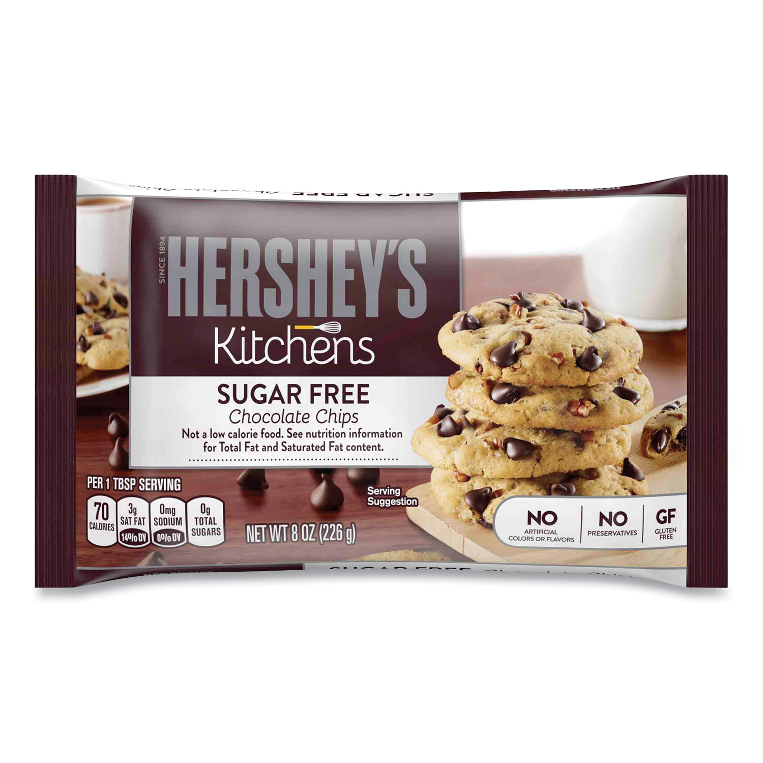  Hershey's 14134 Sugar Free Chocolate Chips, 8 oz Bag, 2/Pack, Free Delivery in 1-4 Business Days (GRR24600350) 