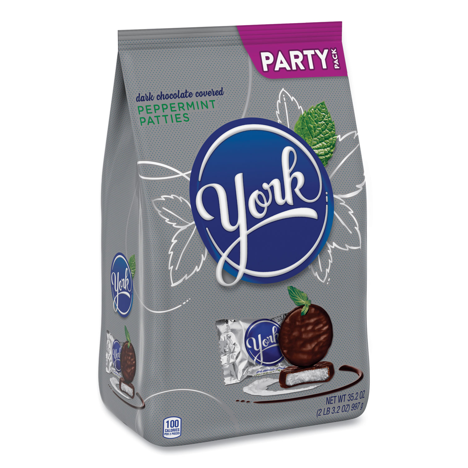  York 5811 Party Pack Peppermint Patties, Miniatures, 35.2 oz Bag, Free Delivery in 1-4 Business Days (GRR24600409) 
