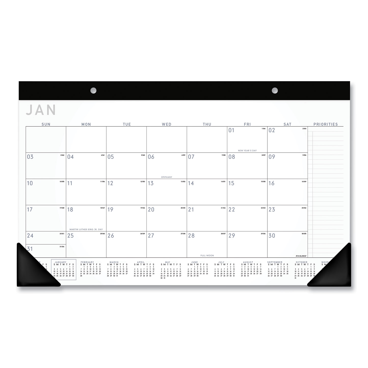  AT-A-GLANCE SK14X00 Contemporary Compact Desk Pad, 17 3/4 x 10 7/8, 2020 (AAGSK14X00) 