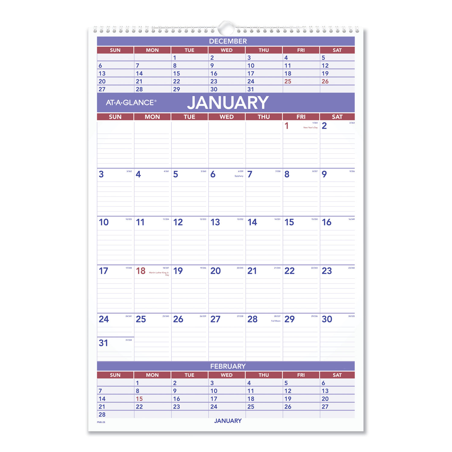 AT-A-GLANCE PM6-28 Three-Month Wall Calendar, 15 1/2 x 22 3/4, 2020 (AAGPM628) 