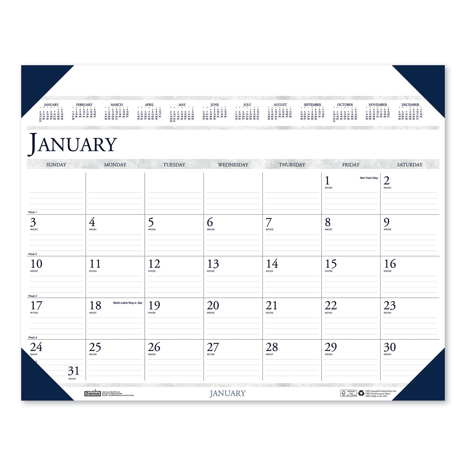  House of Doolittle 180 Executive Monthly Desk Pad Calendar, 24 x 19, 2020 (HOD180HD) 