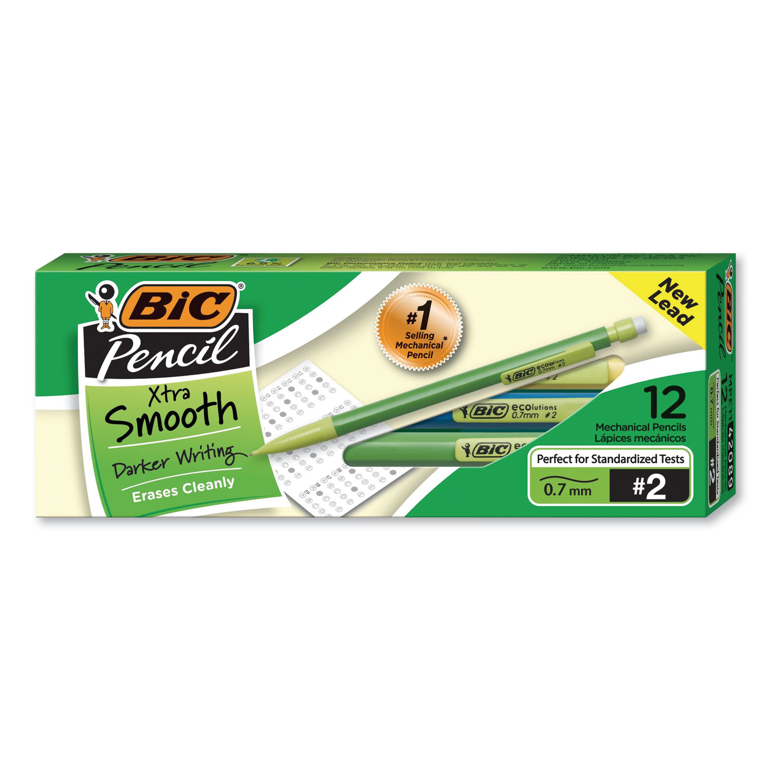  BIC MPE11 Xtra Smooth Mechanical Pencil, 0.7 mm, HB (#2.5), Black Lead, Assorted Barrel Colors, Dozen (BICMPE11) 