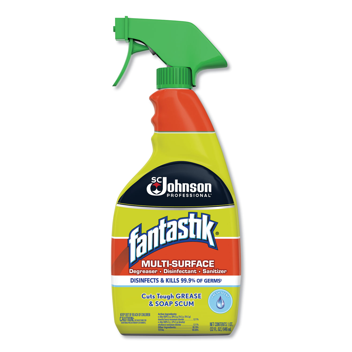  Fantastik 682274EA Multi-Surface Degreaser, Disinfectant, Sanitizer, Pleasant Scent, 32 oz Spray Bottle (SJN682274EA) 