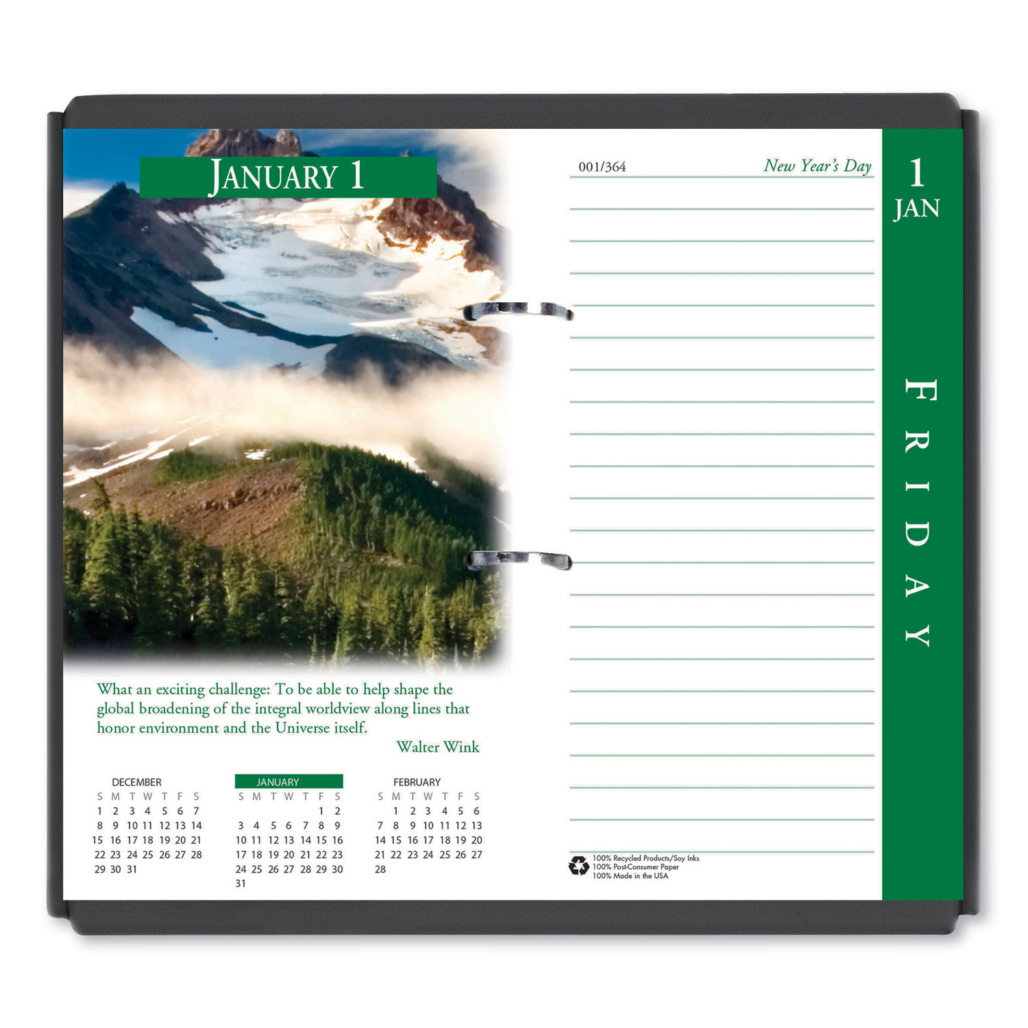 Earthscapes Desk Calendar Refill, 3.5 x 6, 2022