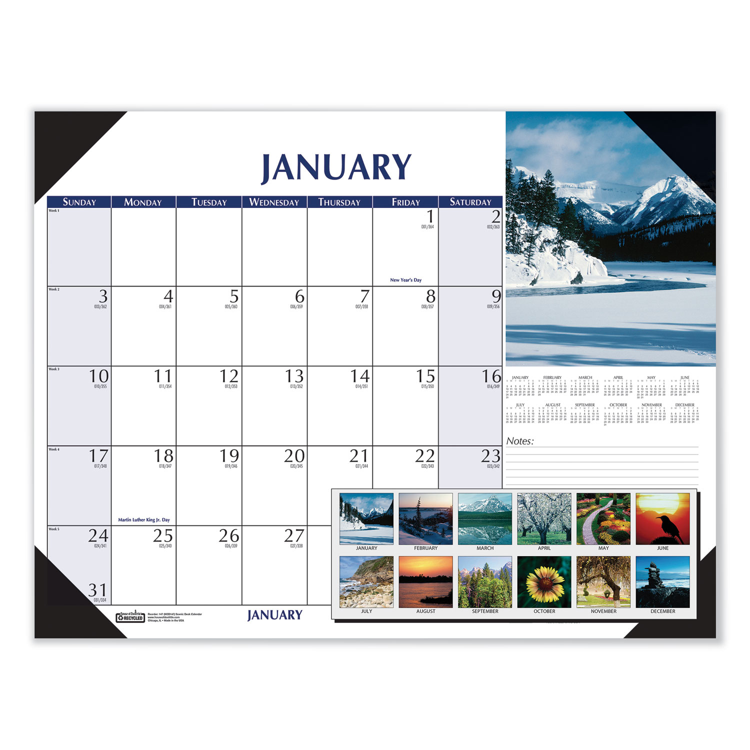  House of Doolittle 1476 Earthscapes Scenic Desk Pad Calendar, 18 1/2 x 13, 2020 (HOD1476) 
