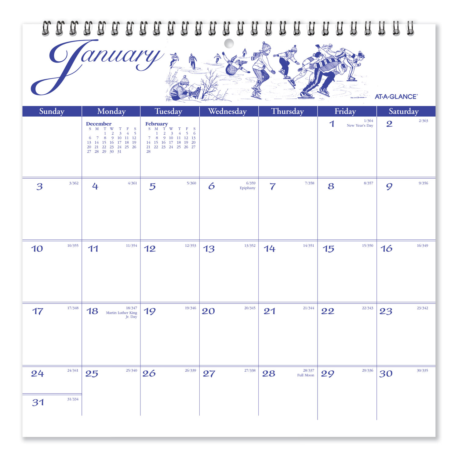 AT-A-GLANCE G1000-17 12-Month Illustrator’s Edition Wall Calendar, 12 x 11 3/4, Illustrations, 2020 (AAGG100017) 